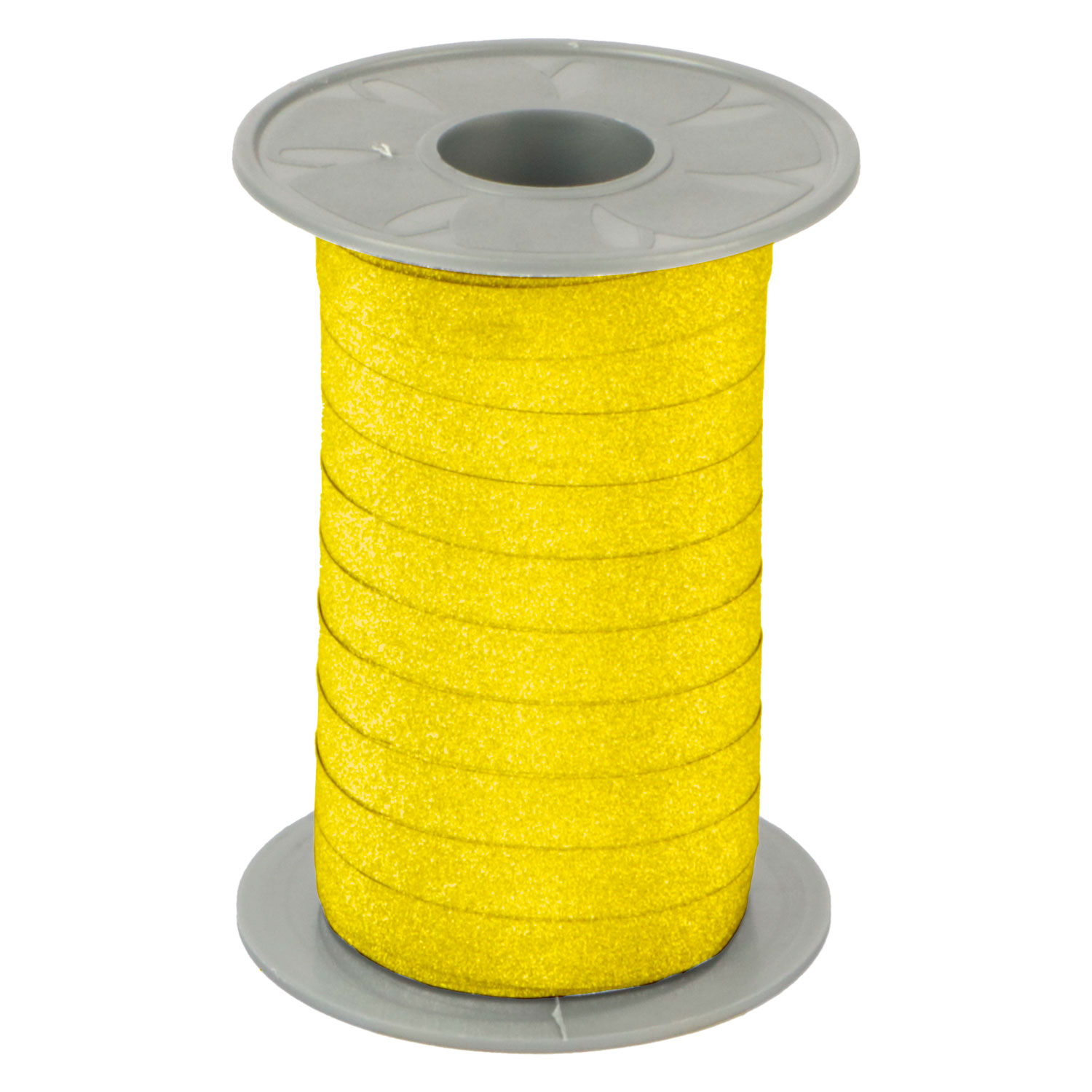 Afbeelding van Rol krullint 10 mm 100 mtr glitter geel