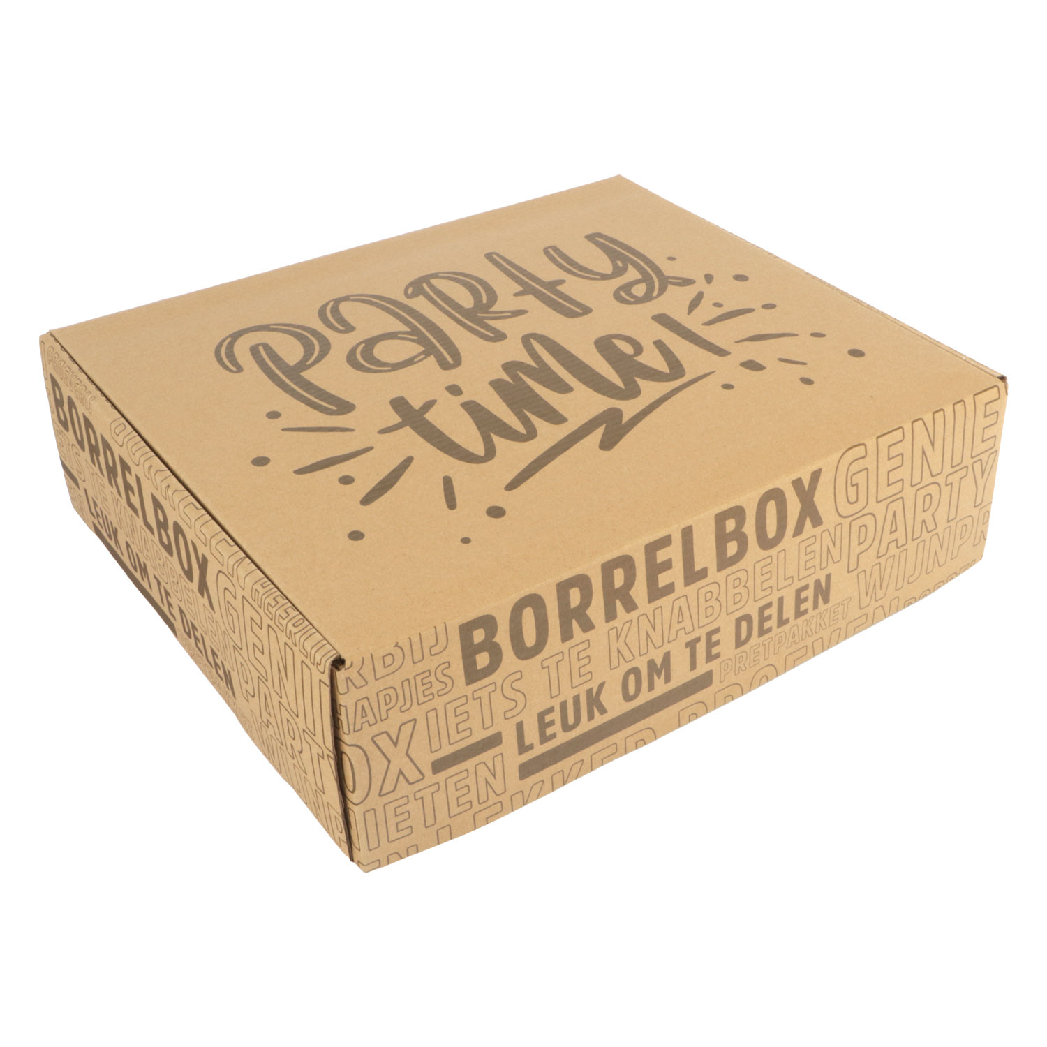 Afbeelding van Ds à 25 Borrelboxen 33,5x28,4x9,5 cm Party Time