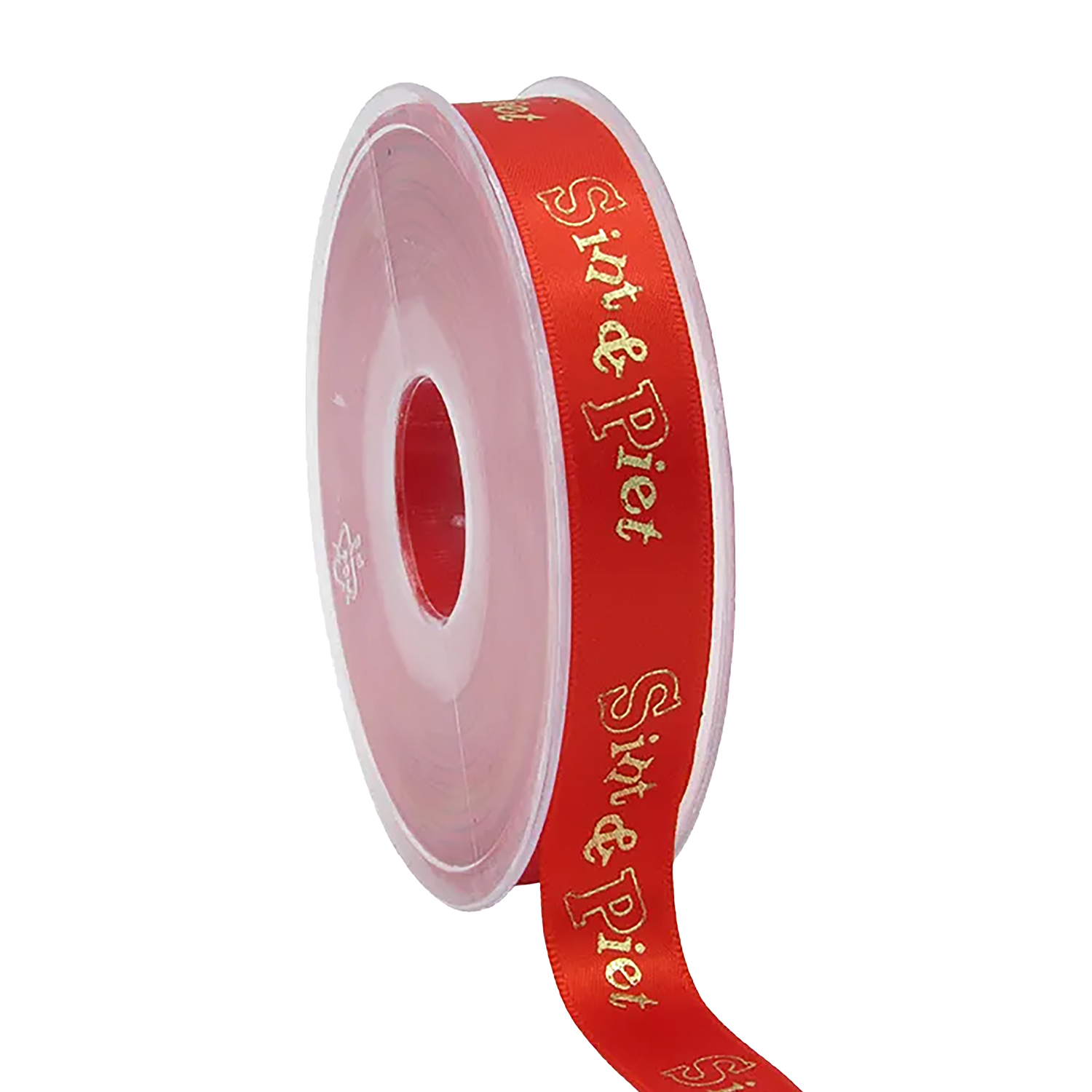 Picture of Rol satijnlint 15 mm 25 mtr Sint en Piet rood