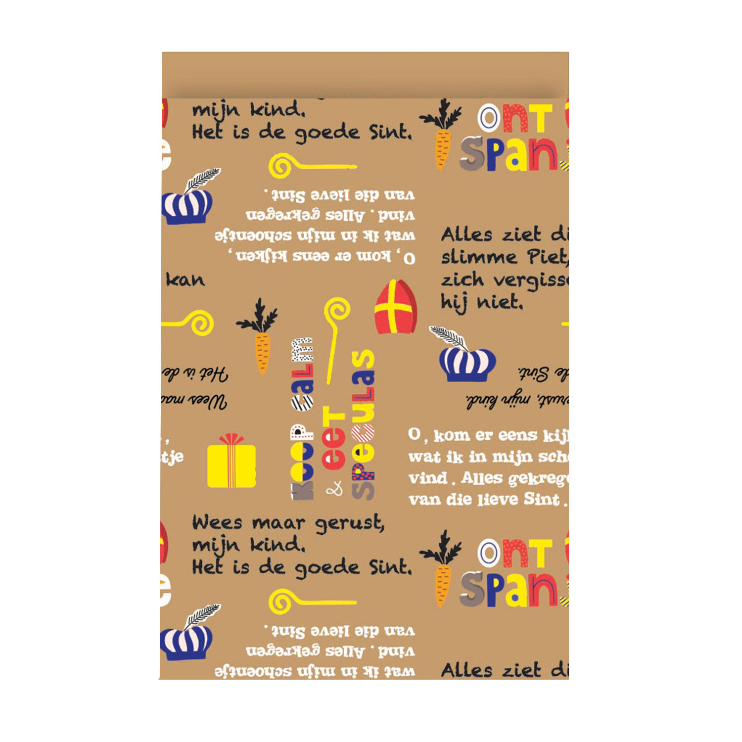 Picture of Ds à 200 Sint kadozak 21x30 cm bruin kraft "versjes" Sint