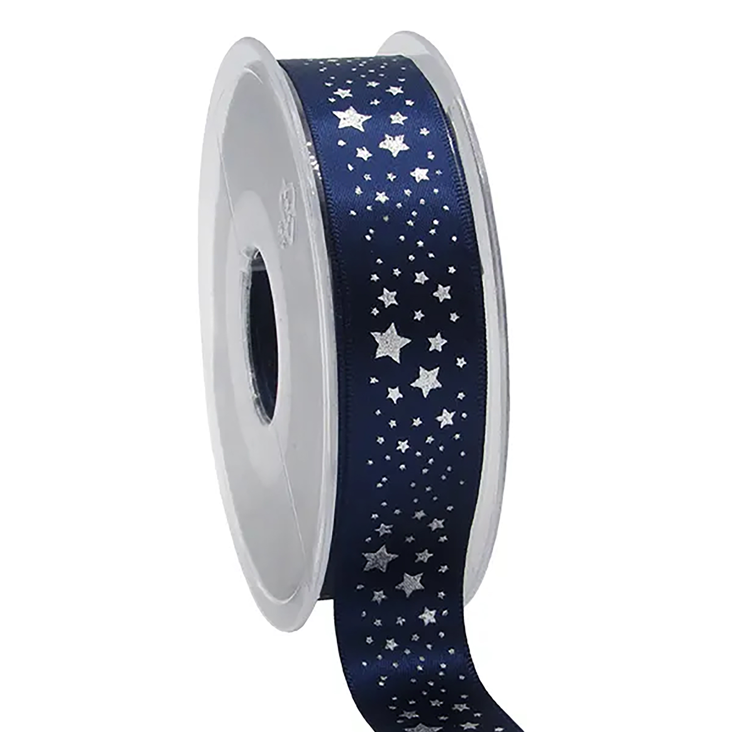 Picture of Rol satijnlint 23 mm 25 mtr Wonderful stars blauw