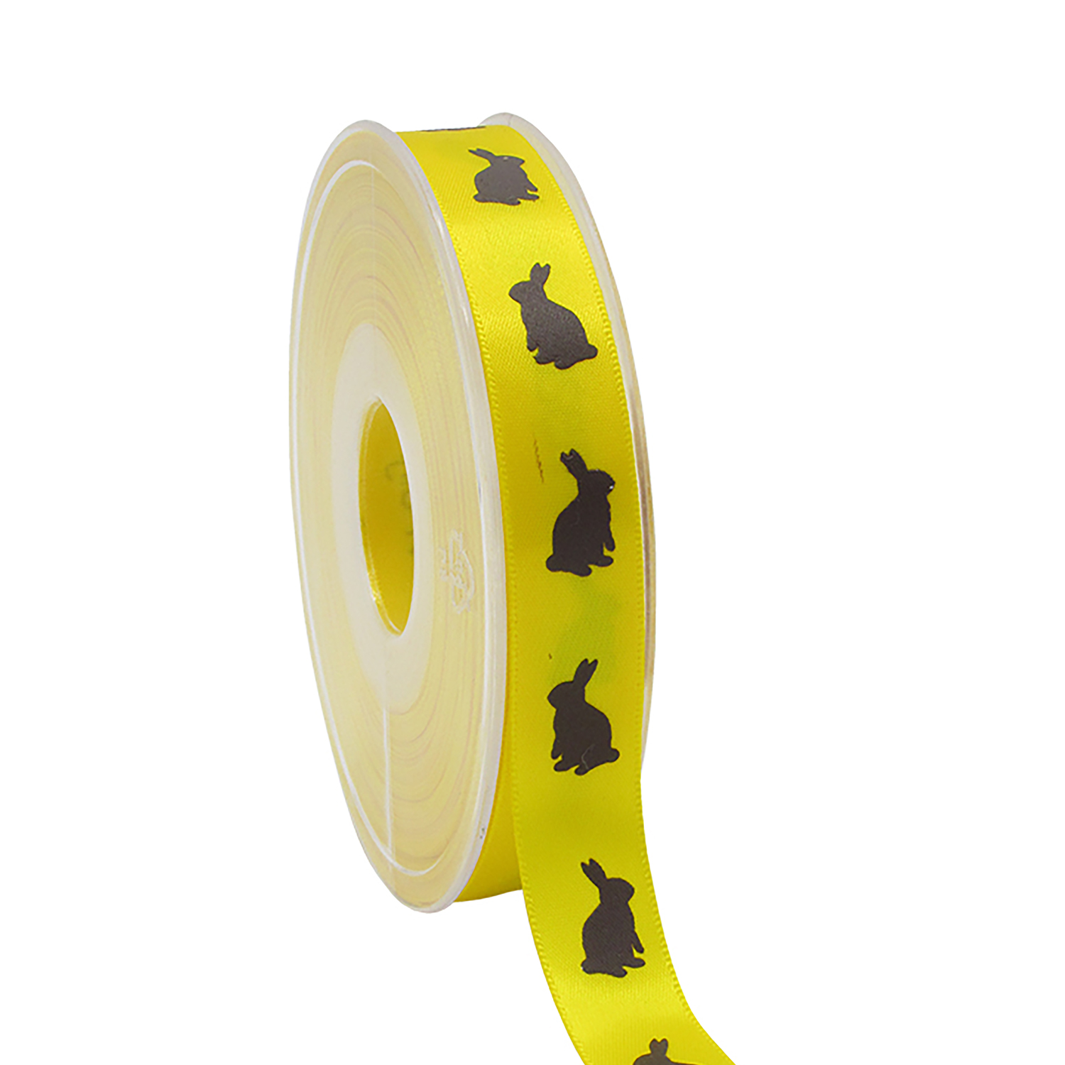 Afbeelding van Rol satijnlint 15 mm 25 mtr Bunny geel/bruin