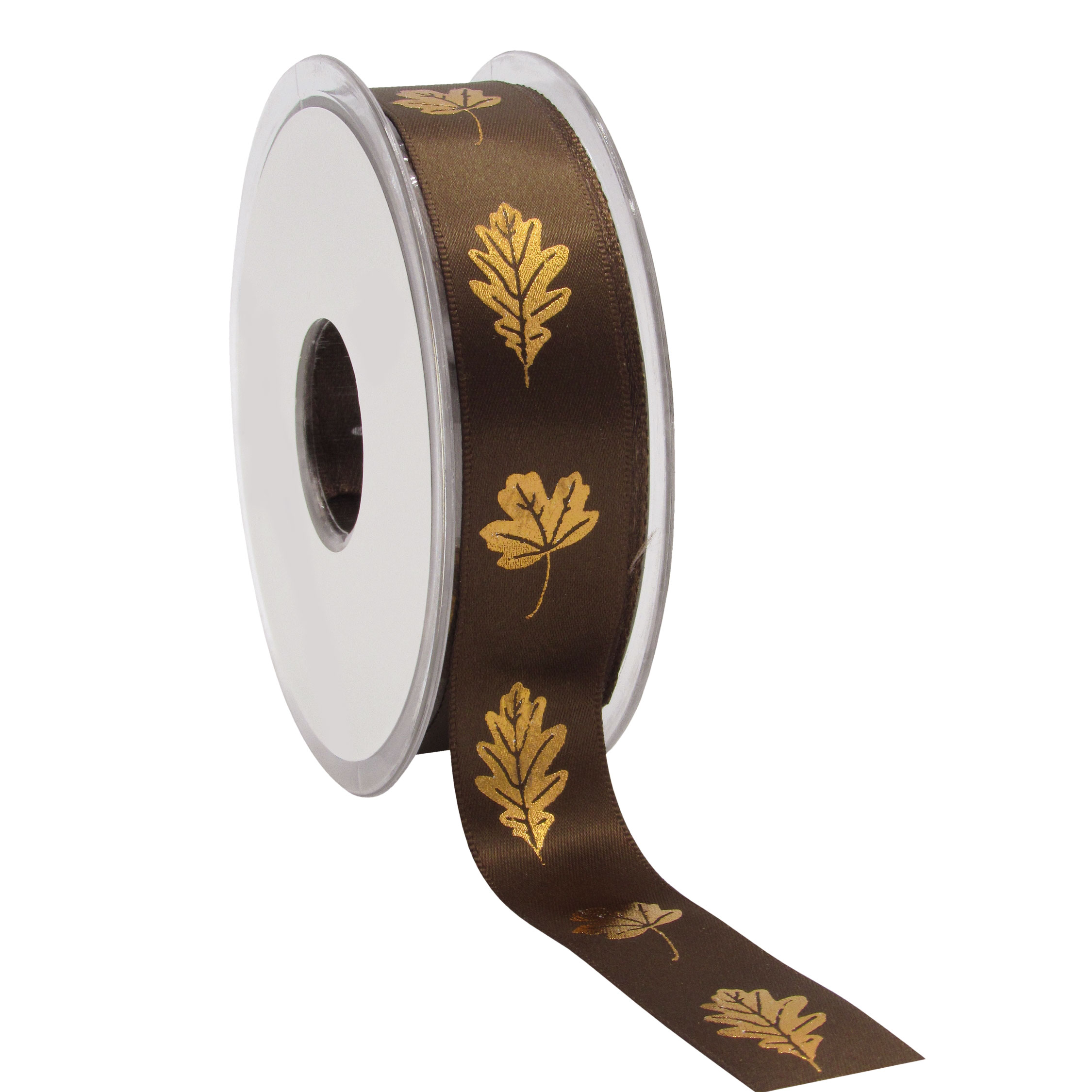 Afbeelding van Rol satijnlint 23 mm 25 mtr bruin Herfst  