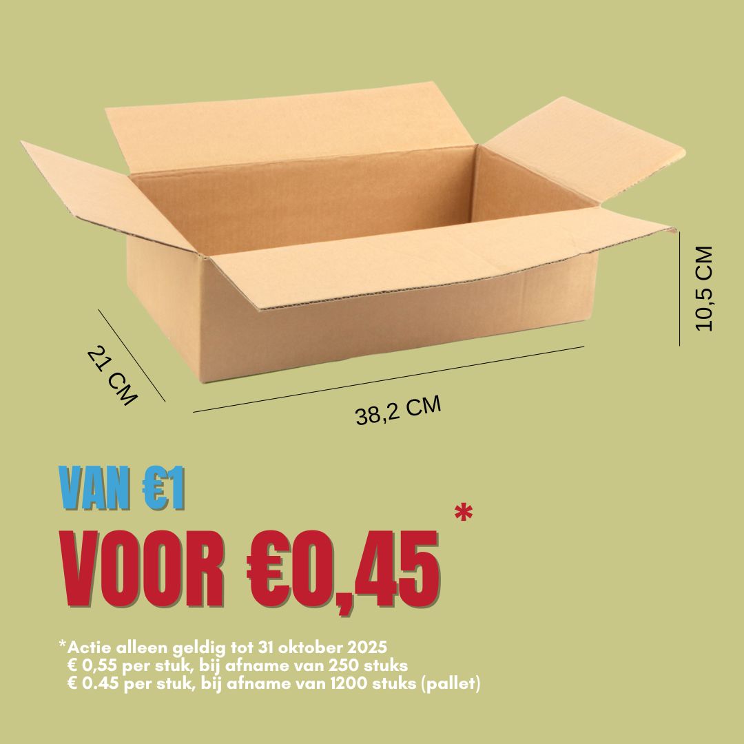 Afbeelding van Kartonnen doos 38,2x21x10,5 cm fefco 0201 (uc)