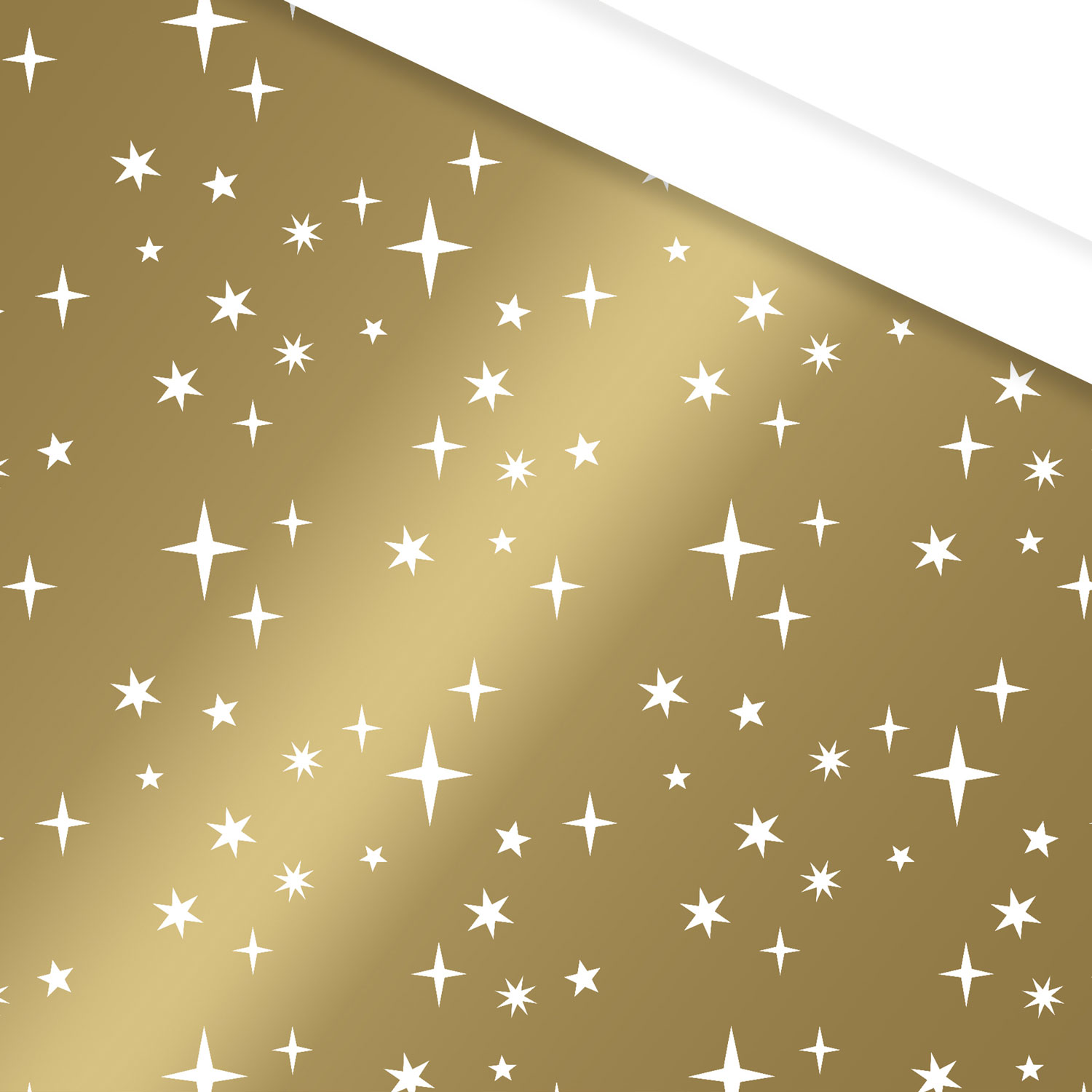 Afbeelding van Rol Kerstpapier 50 cm 100 mtr sterrenregen goud