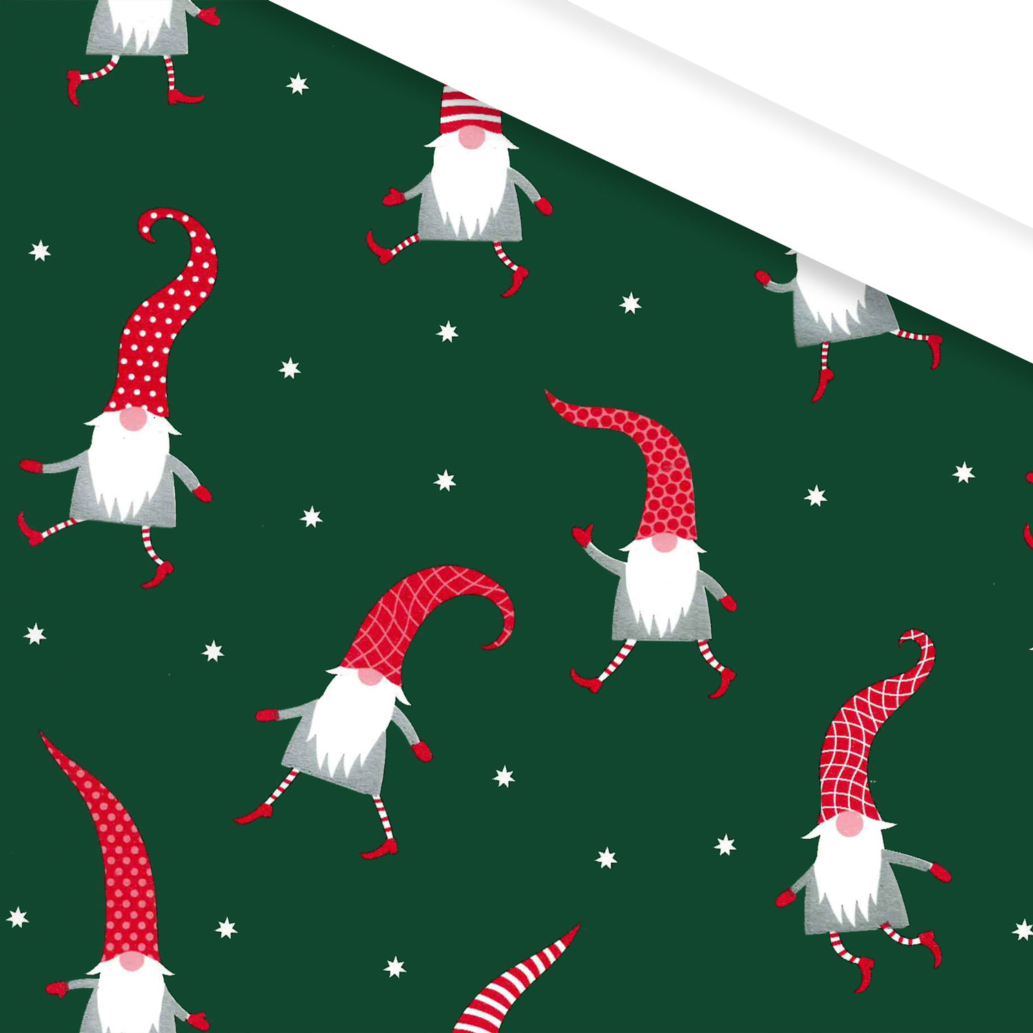 Afbeelding van Rol Kerstpapier 50 cm 100 mtr kerstgnoom groen