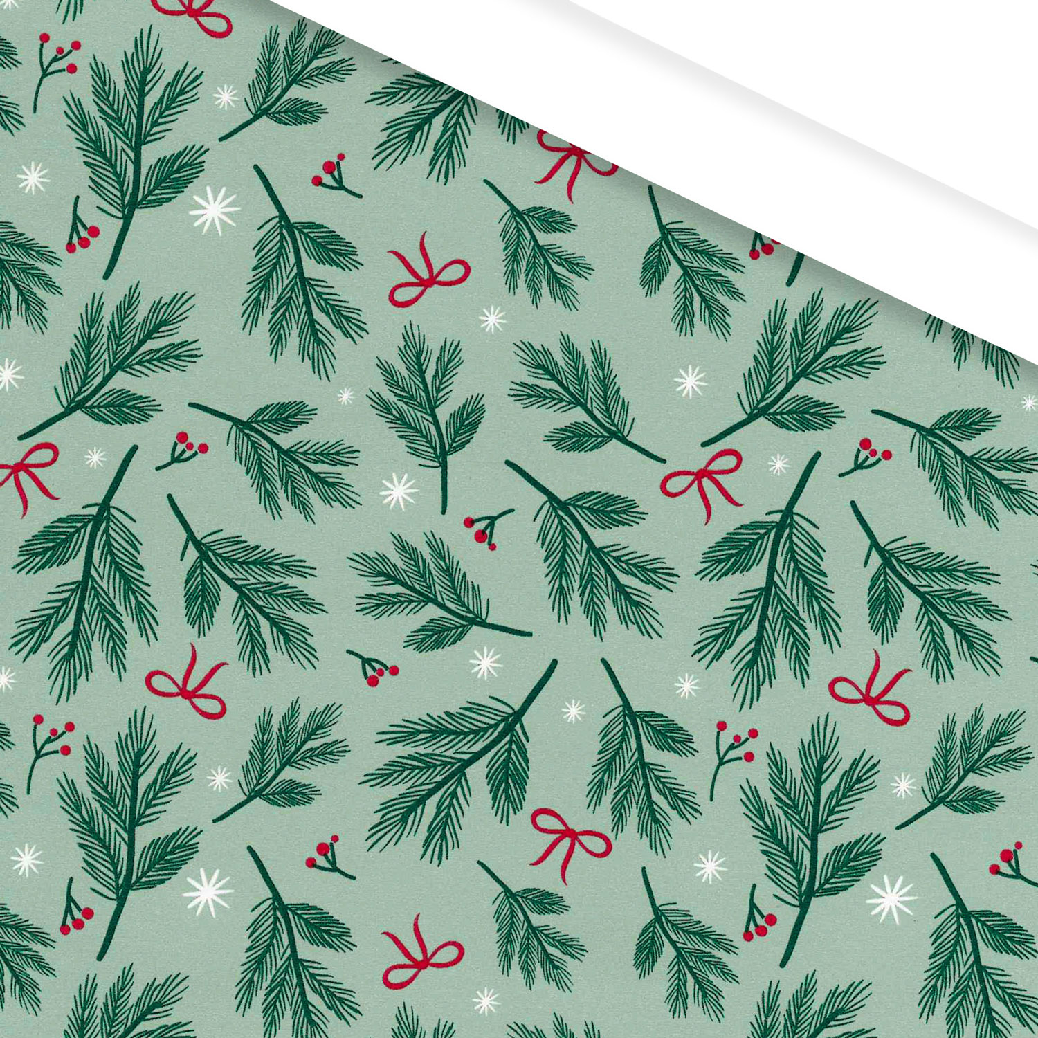 Afbeelding van Rol kerstpapier 50 cm 100 mtr kersttakjes en strikjes