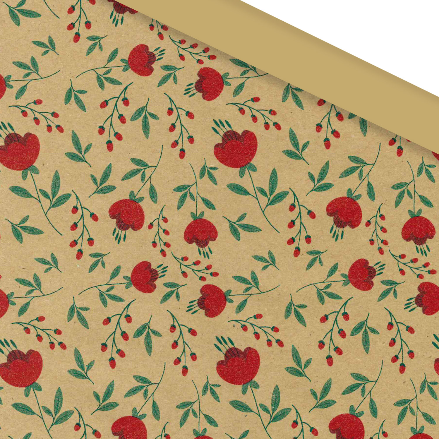 Afbeelding van Rol kadopapier 50 cm 100 mtr papaver