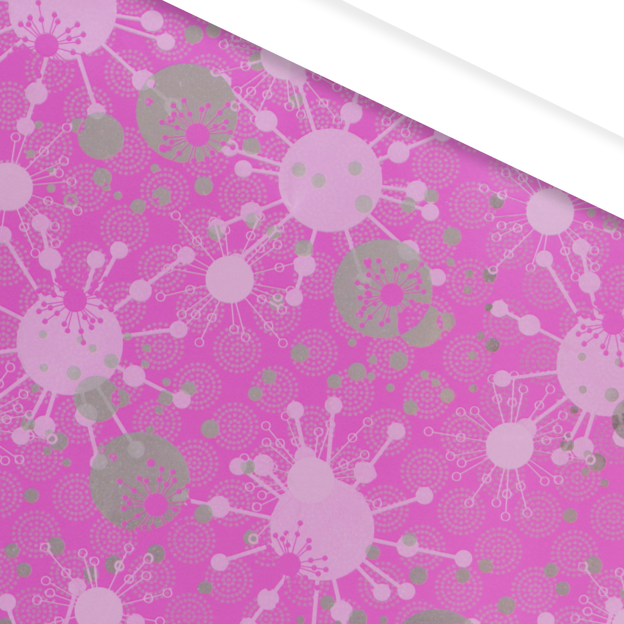 Afbeeldingen van Rol kadopapier 30 cm 200 mtr metallic rose  Bollen (uc)