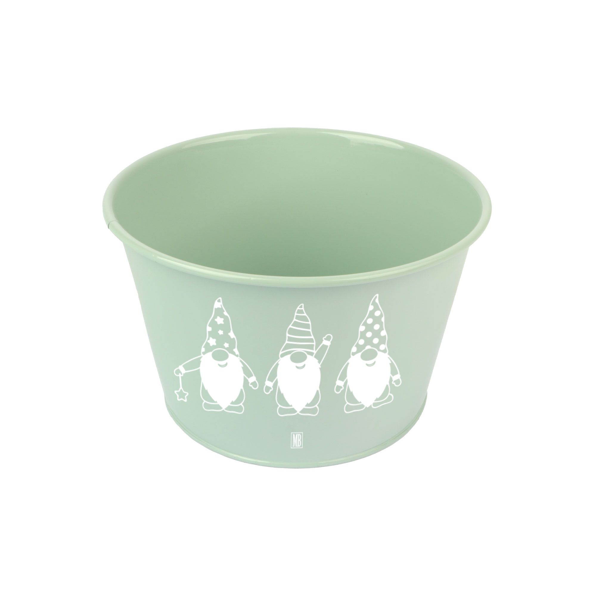 Afbeeldingen van Emmer 22/16,8x13,5 cm mintgroen, met 3 gnomen