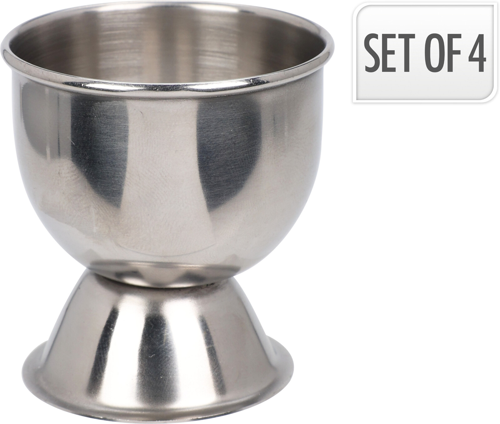 Afbeeldingen van Set à 4 eierdop 4,6x5,2 cm rvs 