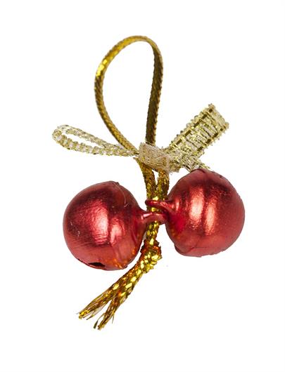 Afbeeldingen van Ds à 100 belletje rood met strikje 5 cm 