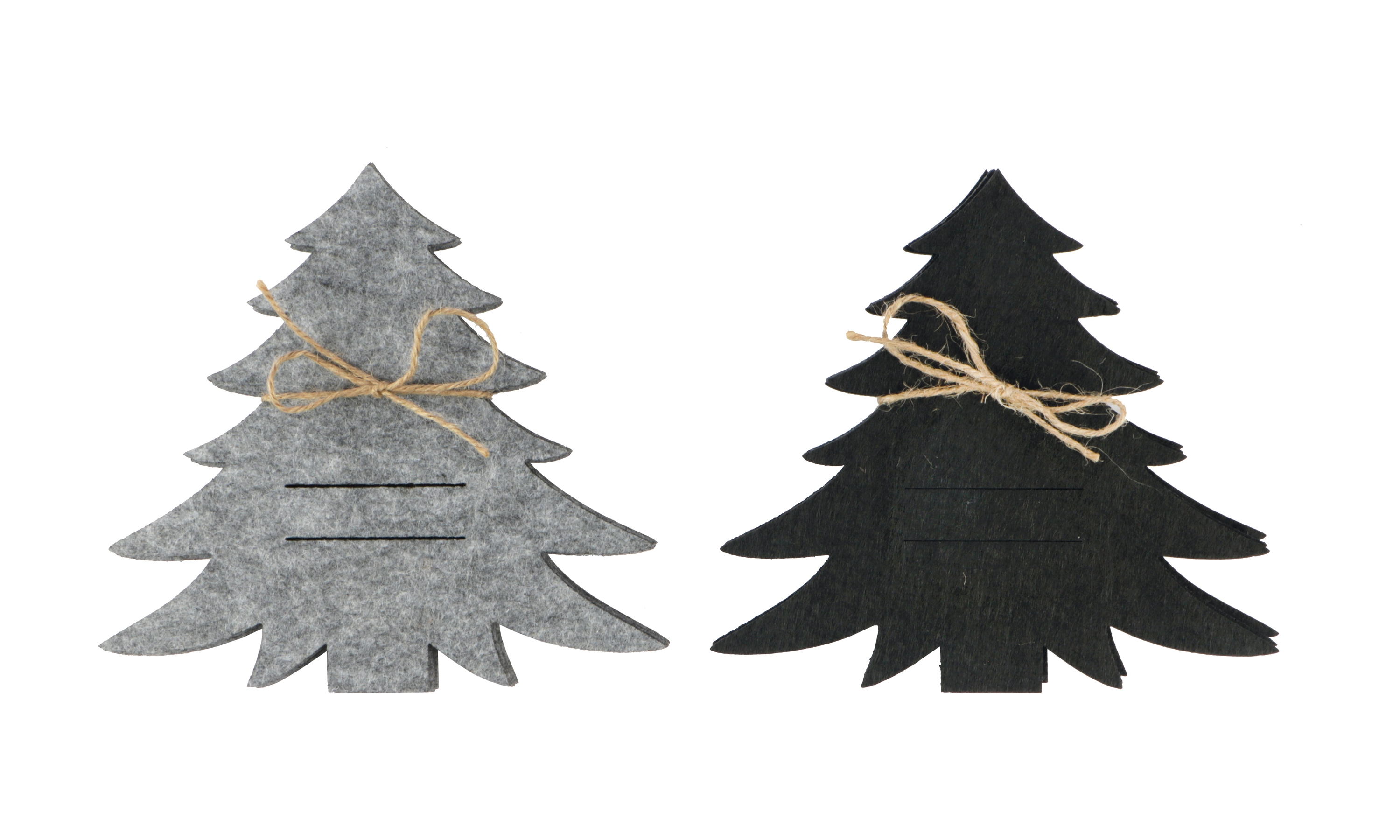 Afbeeldingen van Set à 4 bestekhouder vilt in de vorm van een Kerstboom assorti