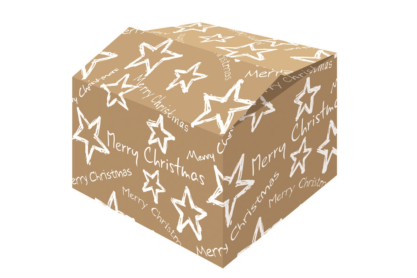 Afbeeldingen van Kerstdoos C105 Stars white 39x29x10,5 cm (uc)