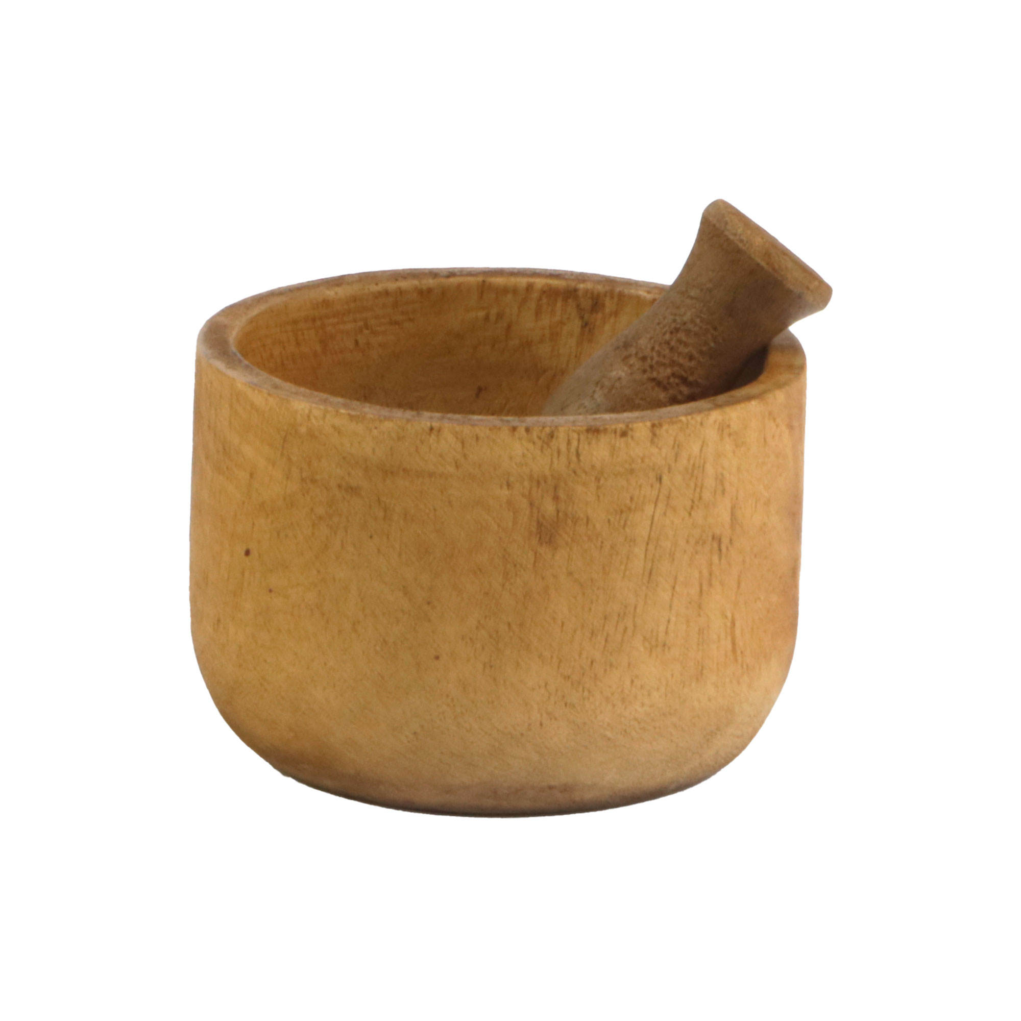 Afbeeldingen van Mangohouten pot 10 cm met vijzel 