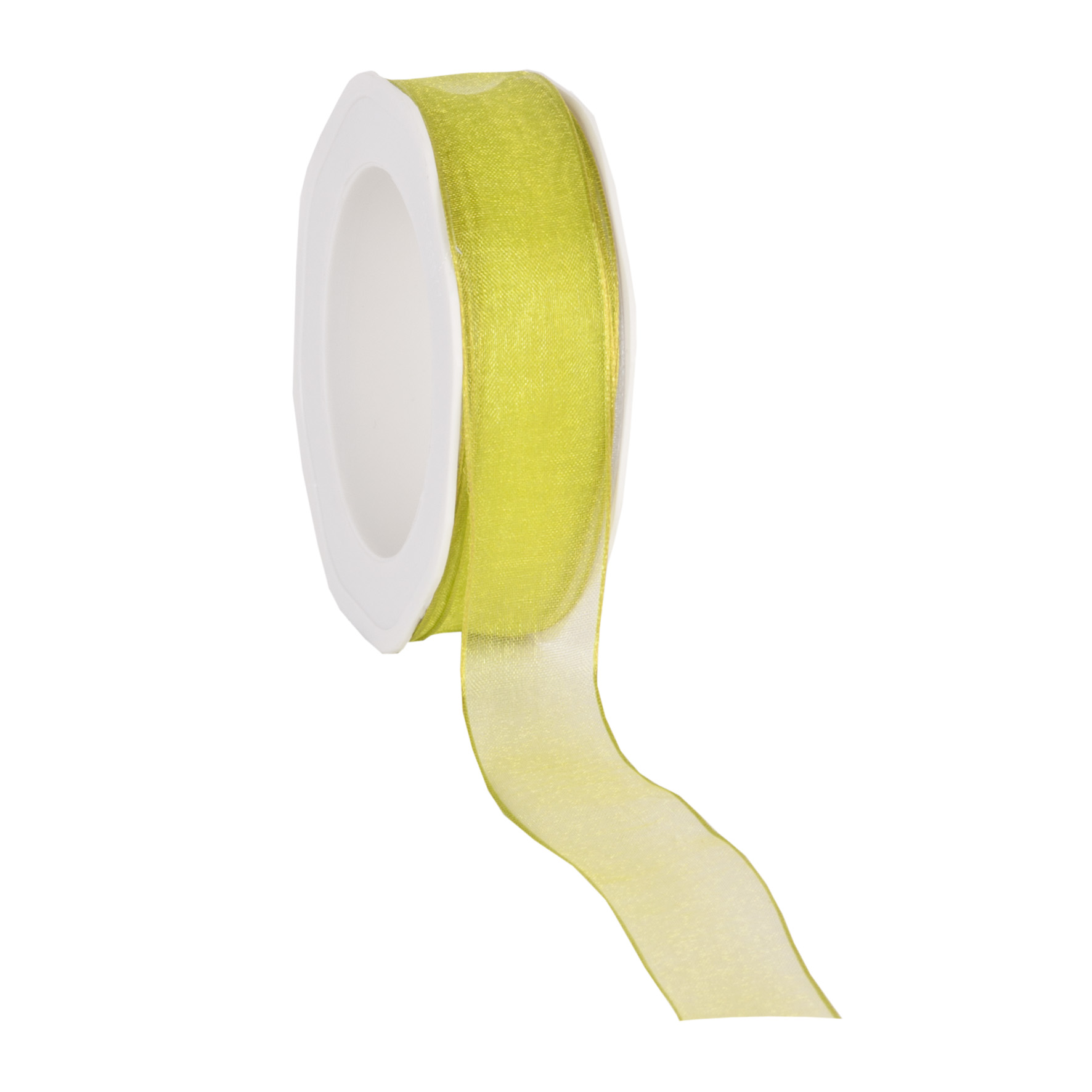 Afbeeldingen van Rol organzalint bedraad 25 mm 20 mtr limegroen