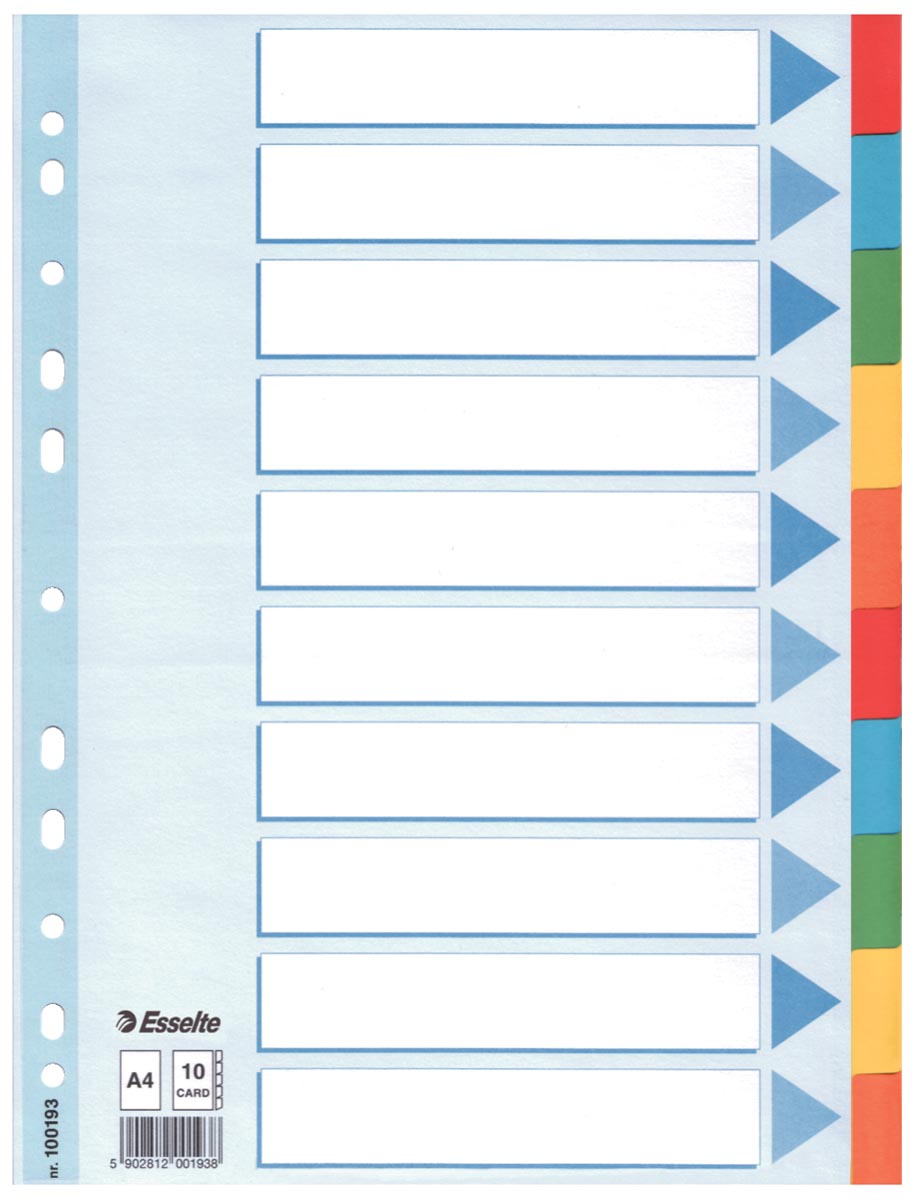 Afbeeldingen van Tabblad 10 delig karton 23 rings