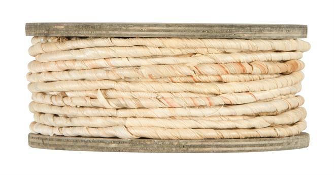 Afbeeldingen van Rol liaankoord op houten klos, 6 mm 30 mtr ivoor (uc)