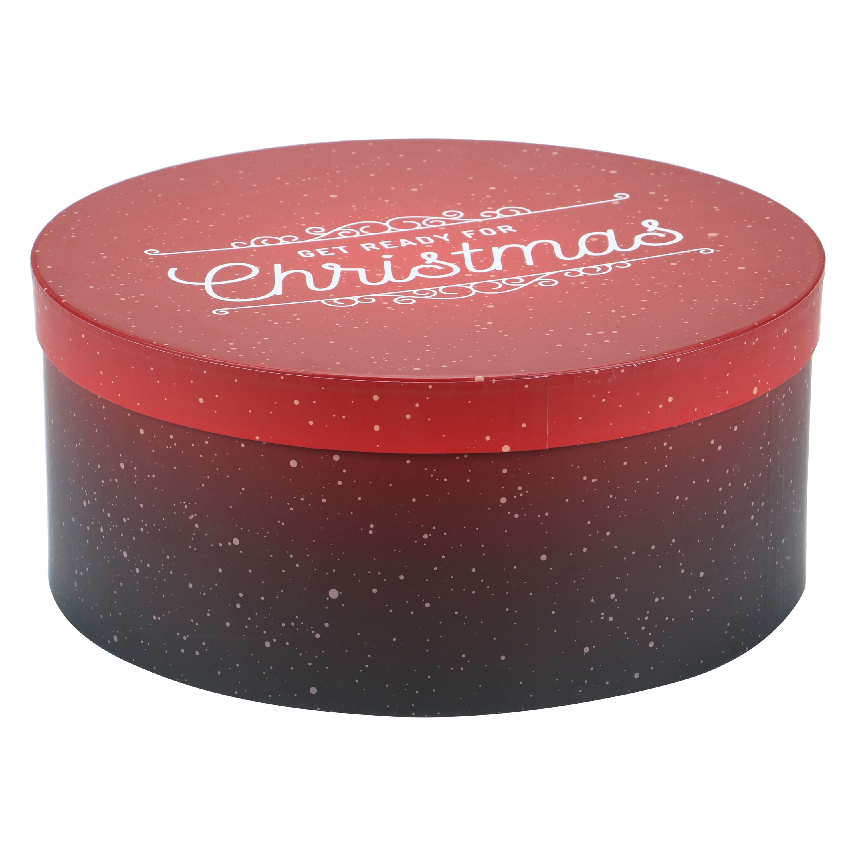 Afbeeldingen van Luxe doos ø33x14,3 cm bordeaux Merry Christmas 