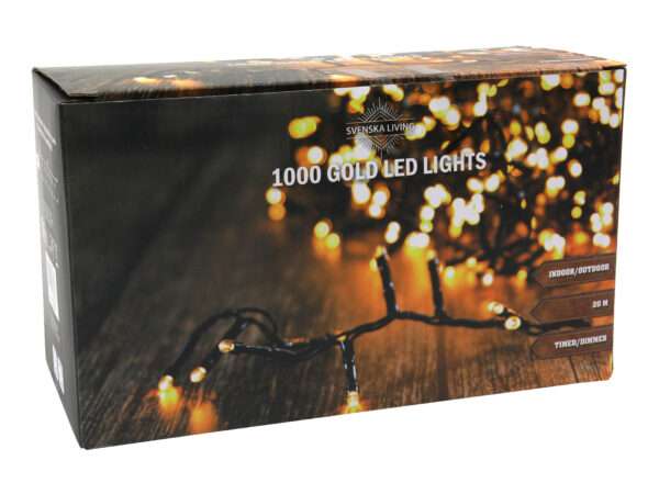 Afbeeldingen van Led verlichting 1000 lampjes warm goud met timer/dimmer