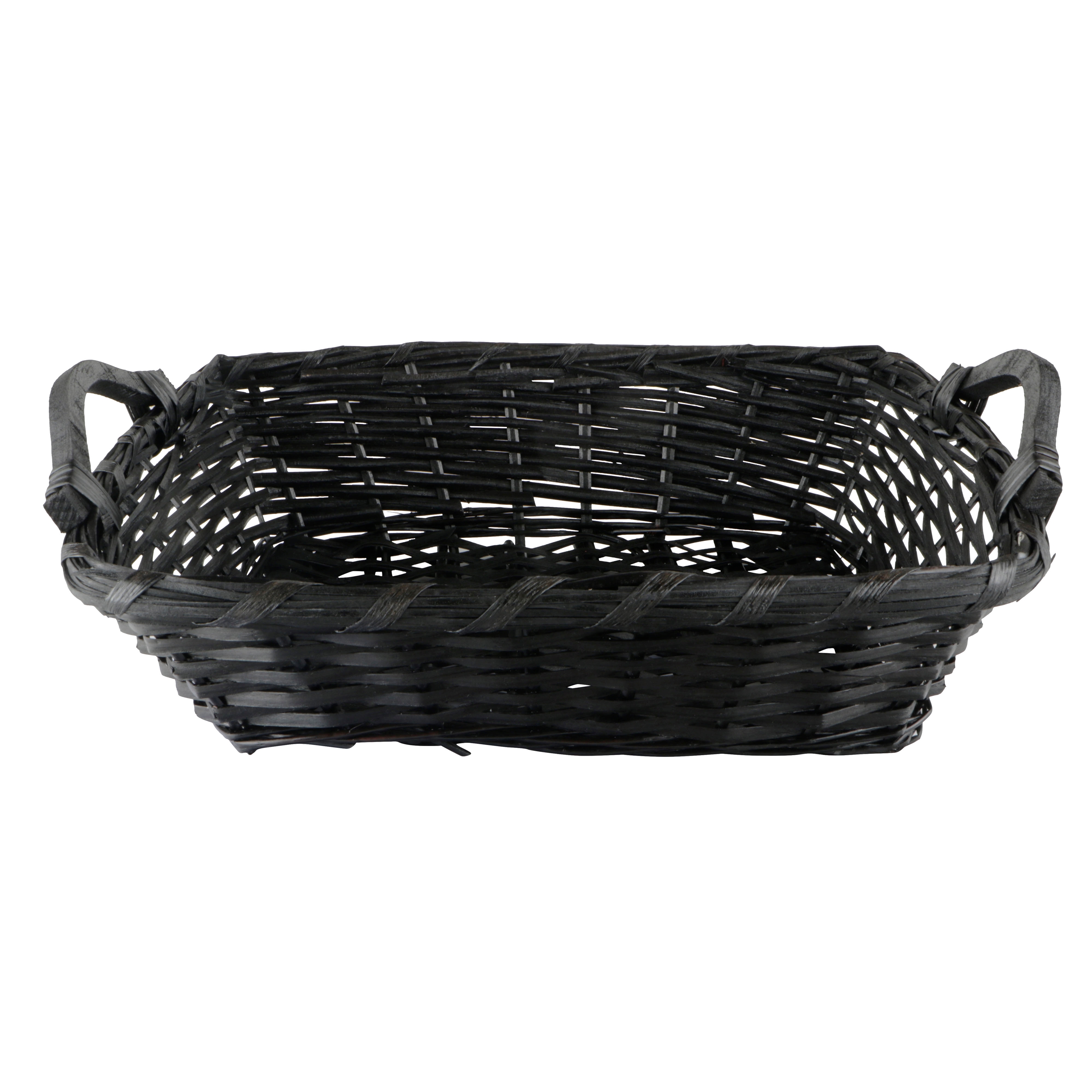 Afbeeldingen van Mand rechthoek met grepen 48x36,5x12/16,5 cm zwart