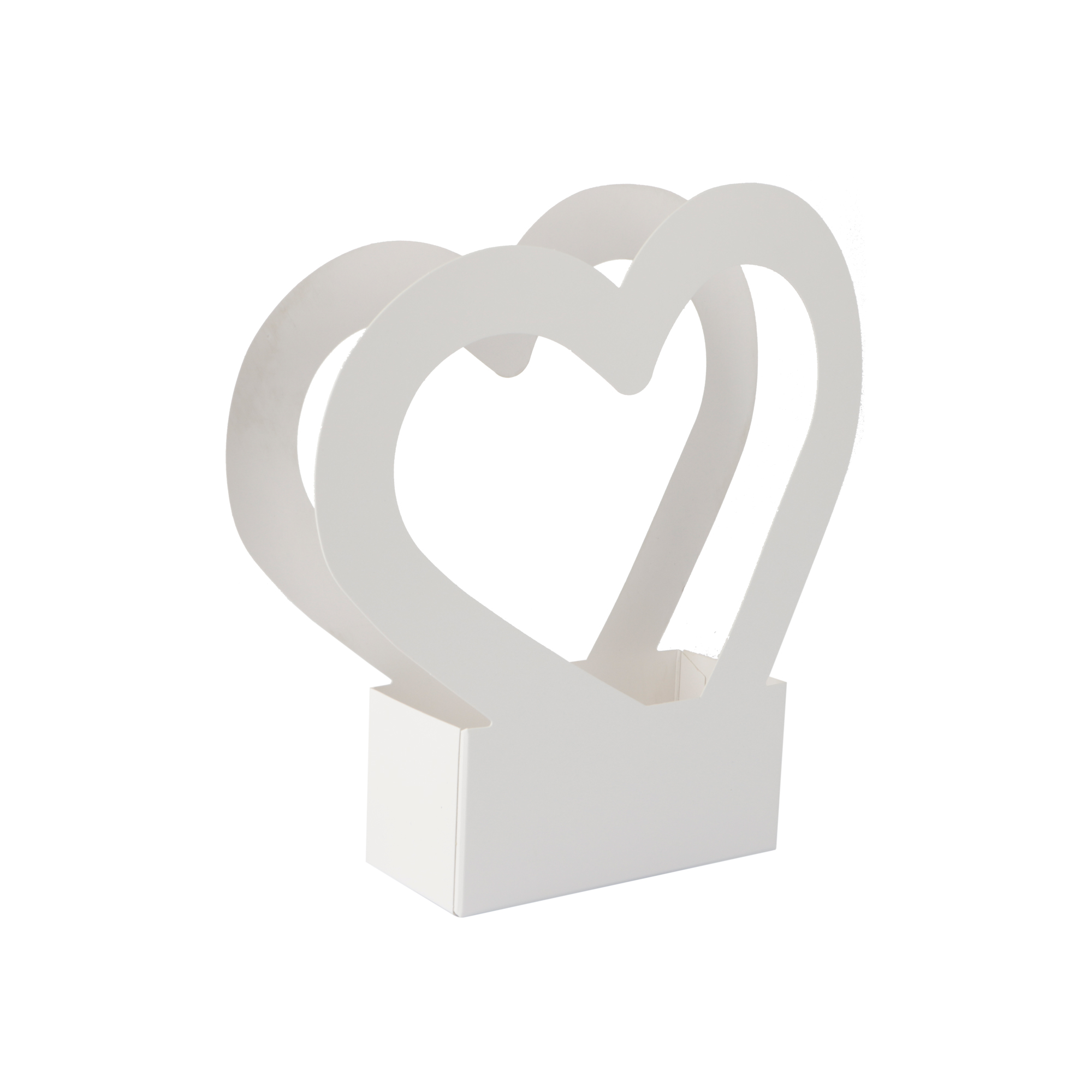 Afbeeldingen van Pak à 10 pakketbak 30x29,5 cm hart wit 