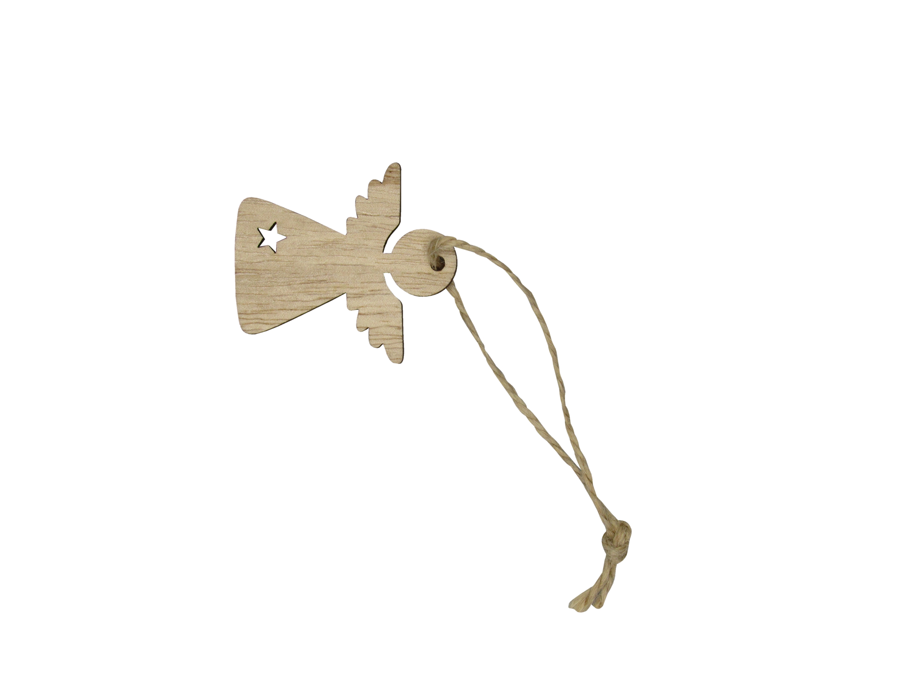 Picture of Zak à 24 decoratiehanger Kerstengel hout  5x4,5 cm (uc)