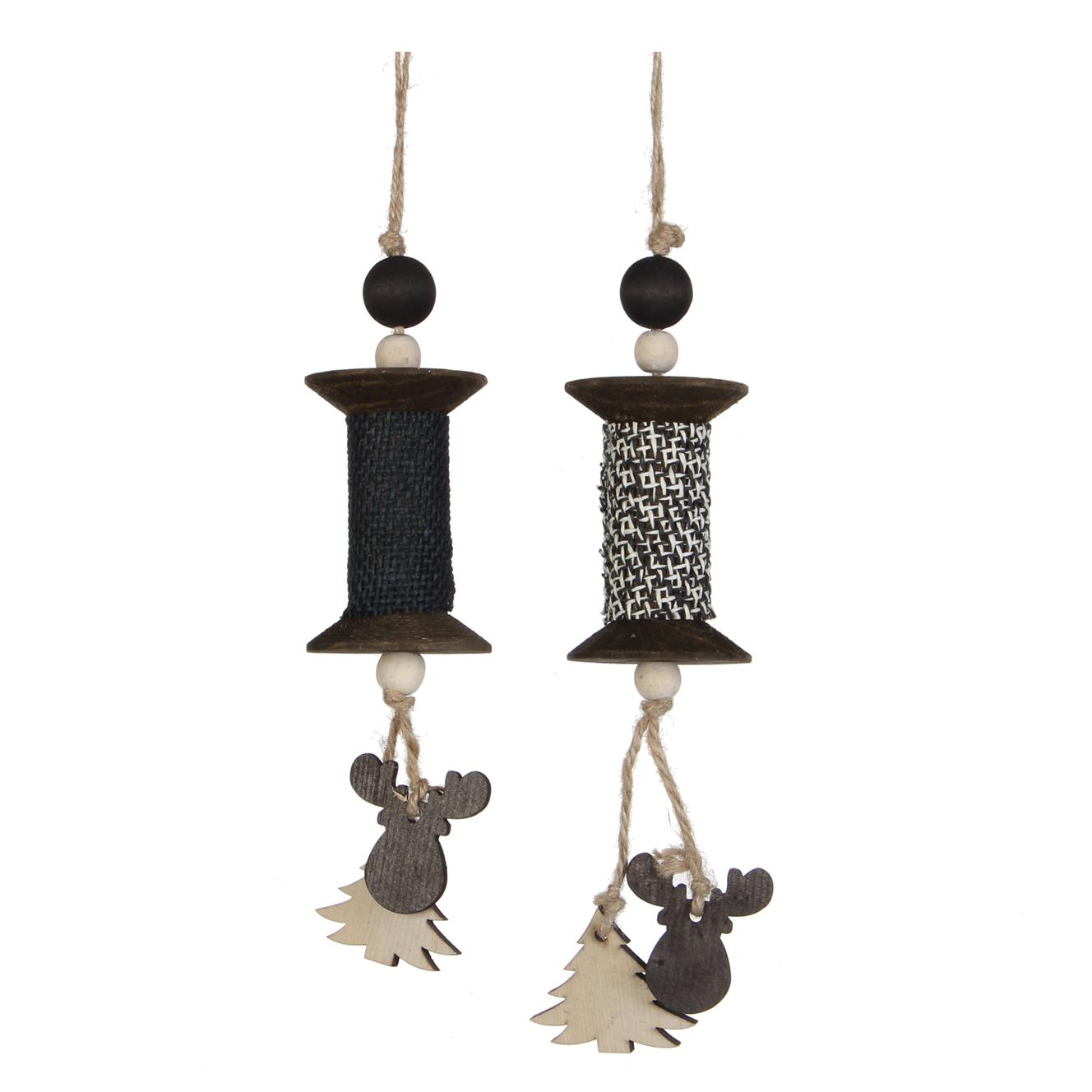 Afbeeldingen van Decoratie klos grijs, 9x6 cm (uc