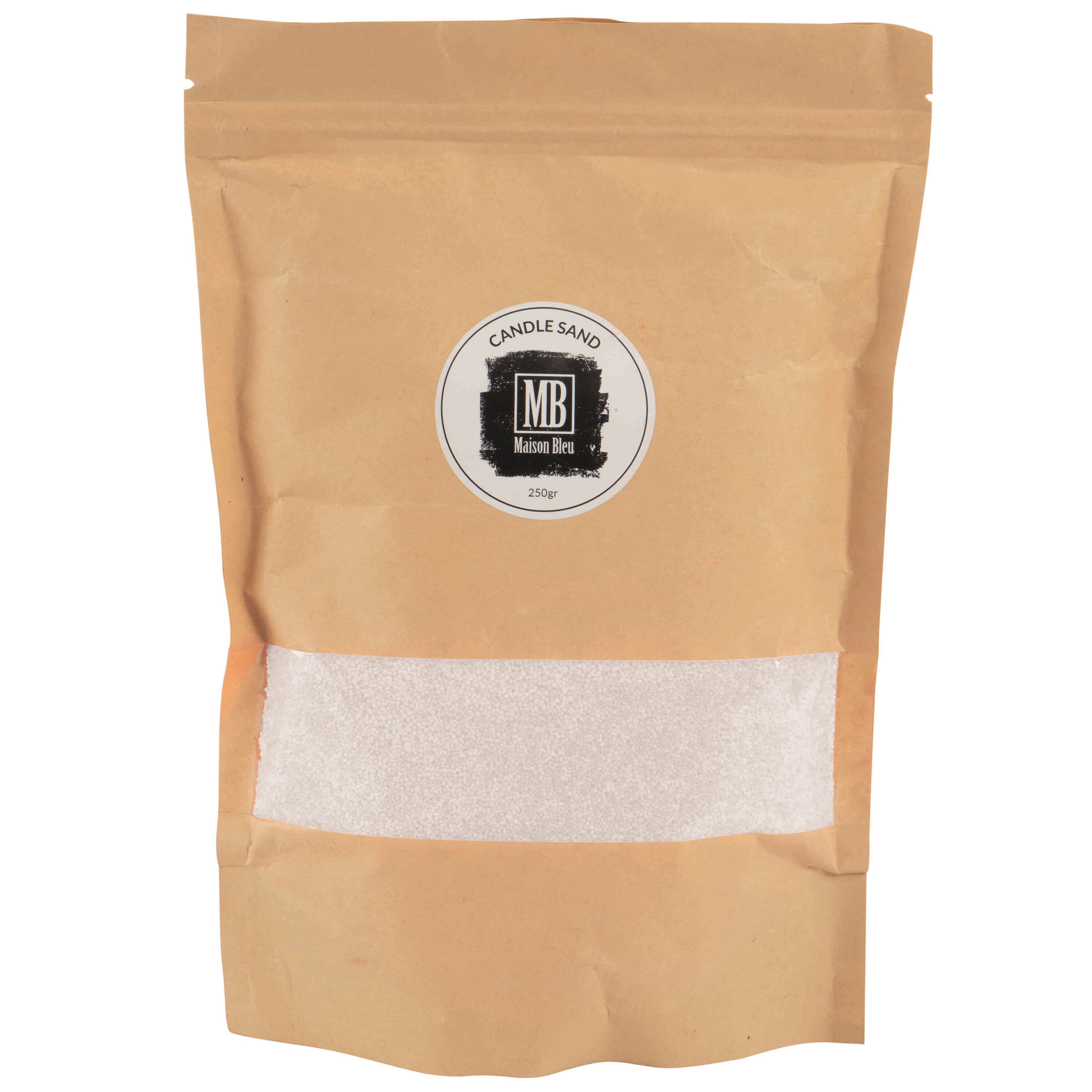 Afbeeldingen van Zak à 250 gram kaarsenzand wit, incl. 5 lonten