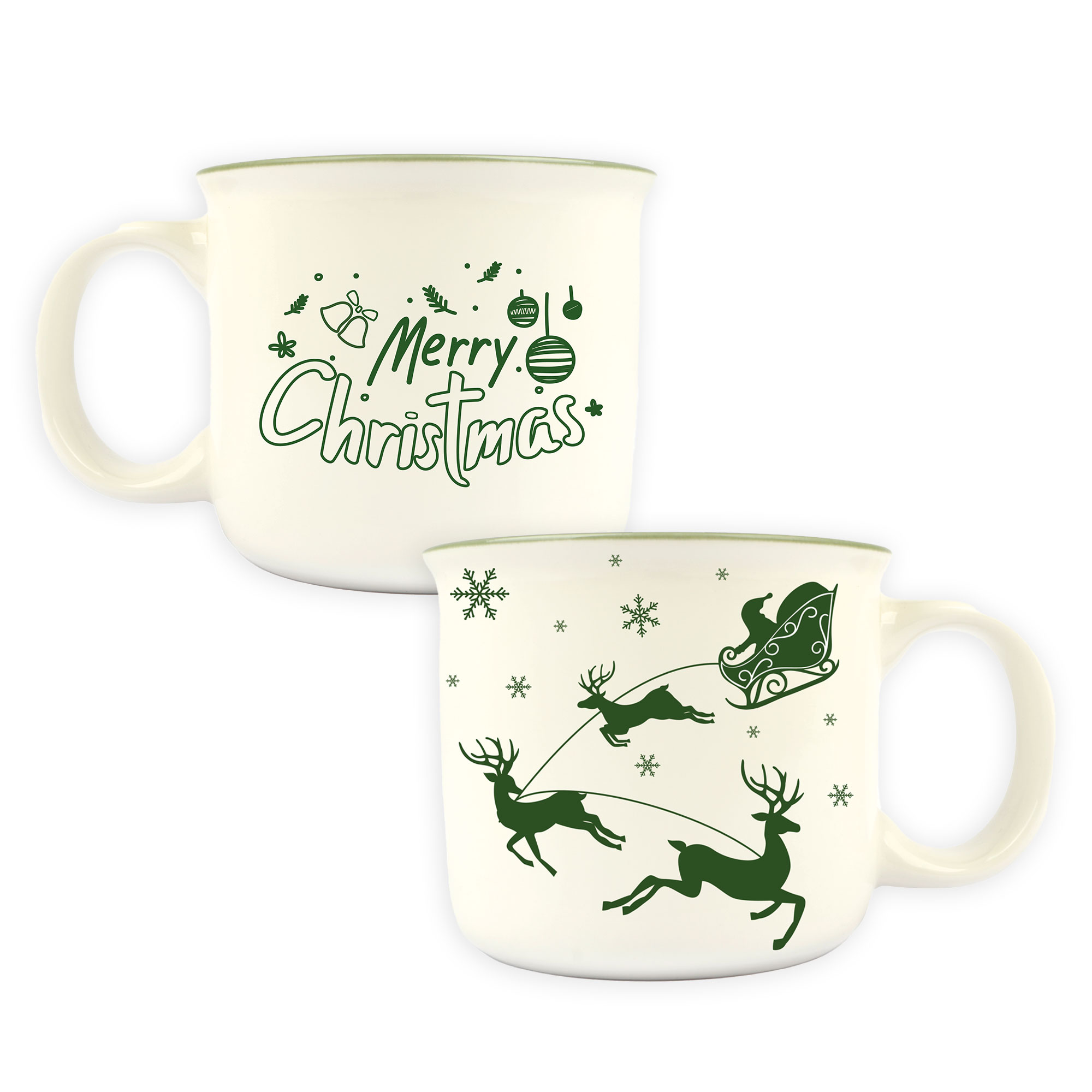 Afbeeldingen van Set á 2 kerstmokken 350 ml 10,8x9,5 cm in cadeaudoos