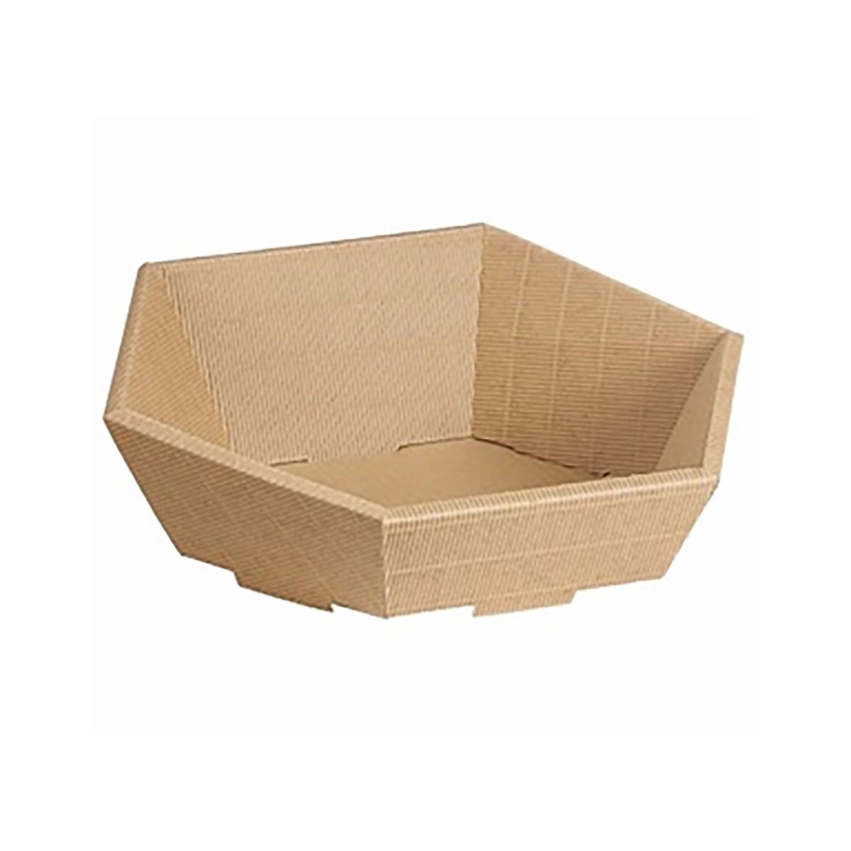 Afbeeldingen van Ds à 25 kartonnen bak 25x20x4,8/8,5 cm cm 6 kant  open golf kraft