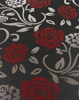 Afbeeldingen van Rol kadopapier 30 cm/200 mtr Flower black (uc)