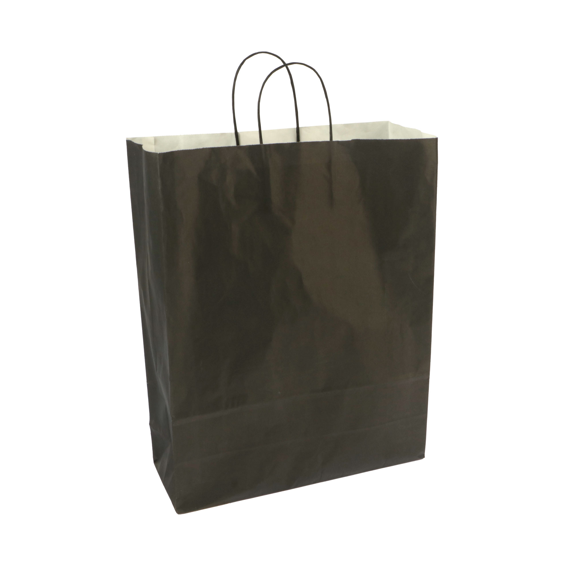 Afbeeldingen van Pak à 50 papieren tas zwart 32+12x41 cm 100 grs