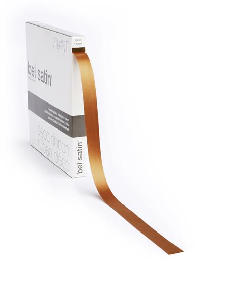 Afbeeldingen van Rol satijnlint 15 mm 100 mtr oranje 