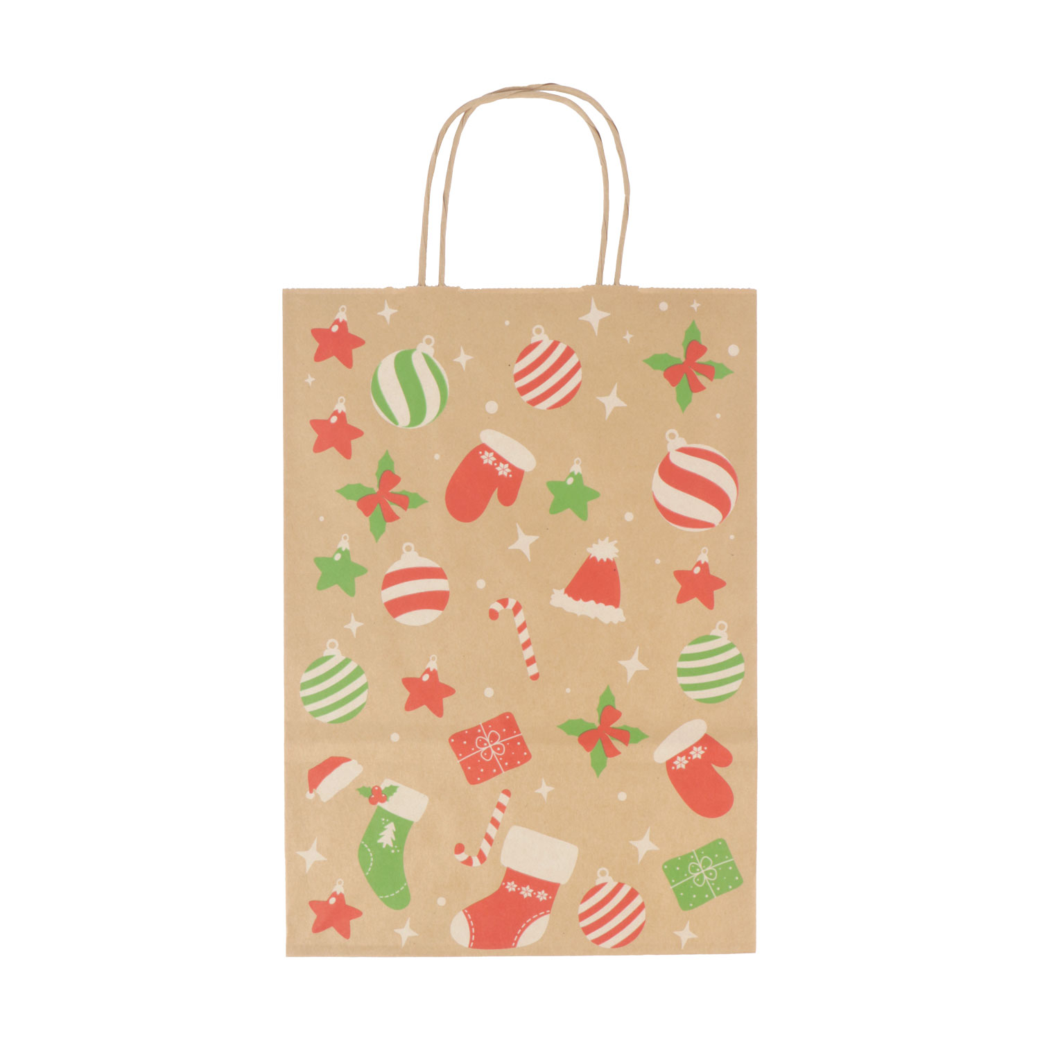 Afbeeldingen van Pak à 25 kersttas 22+10x31 cm North Pole