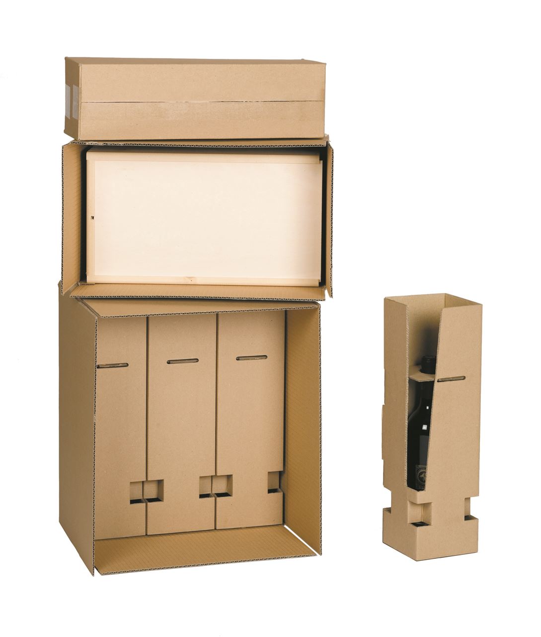 Afbeeldingen van Verzenddoos 38,2x11,3x11,3 cm voor 1 fles (excl. interieur)