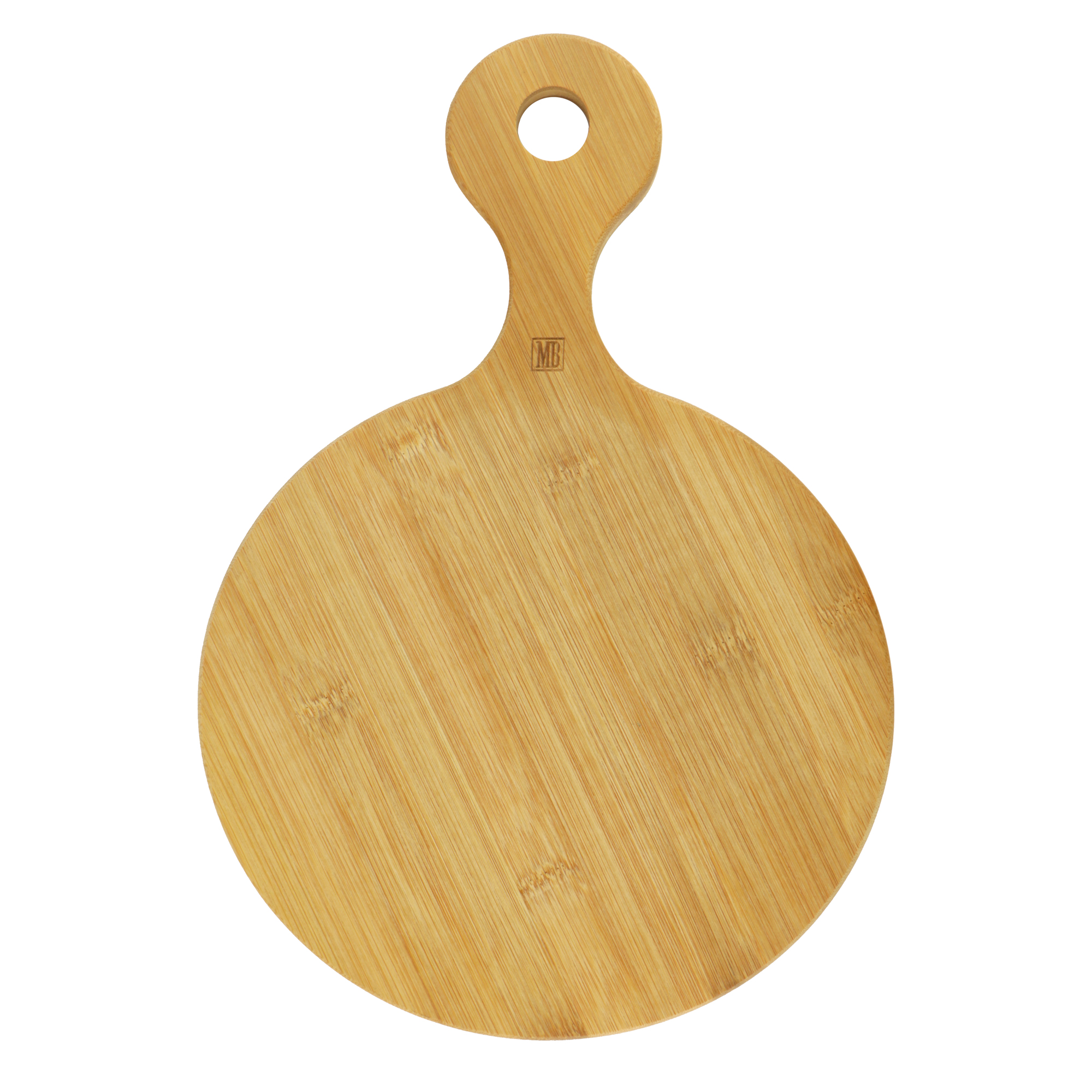 Afbeeldingen van Bamboe serveertray rond 25x36x1,8 cm met greep