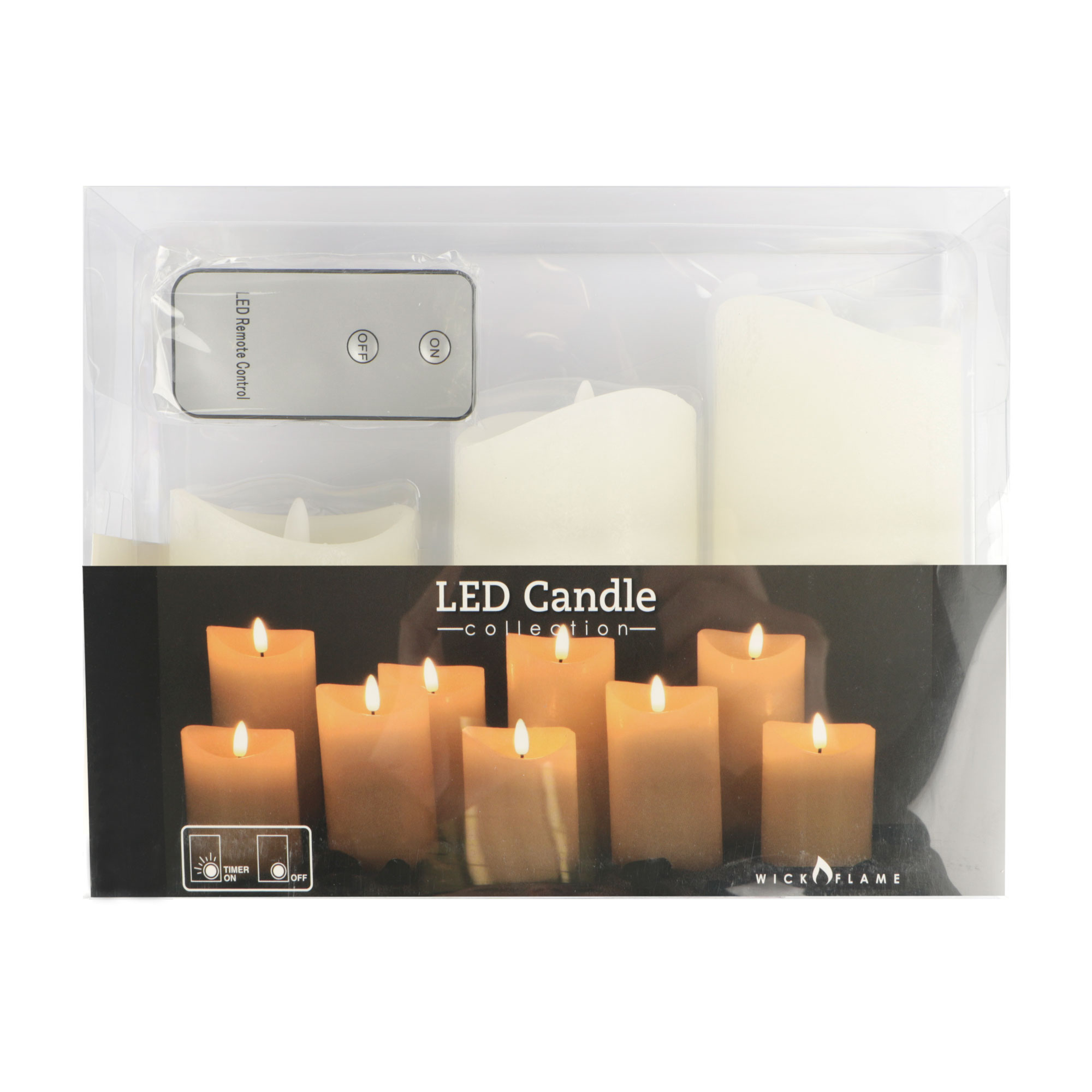 Picture of Set à 3 Ledkaars wit met afstandbediening