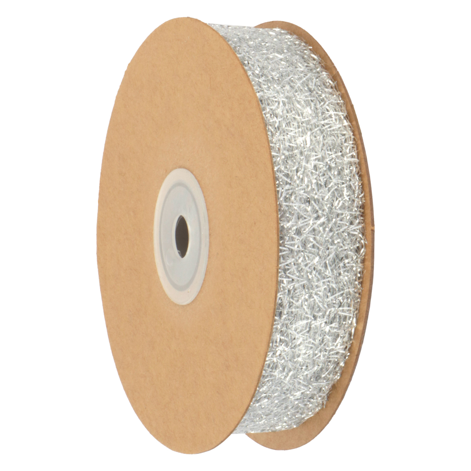 Afbeeldingen van Rol lint 25 mm 25 mtr Lurex Shiny web zilver 