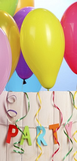 Afbeeldingen van Banier 90x180 cm Ballonnen party (uc)