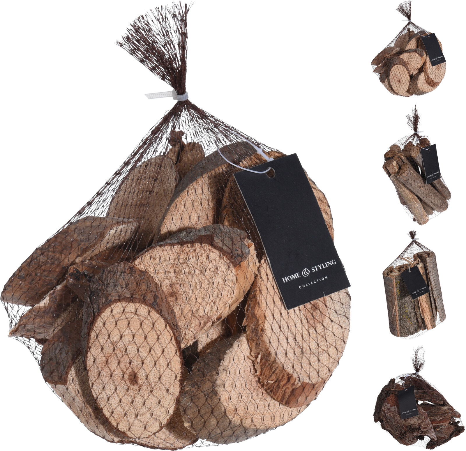 Afbeeldingen van Decoratie houtmix set 300 gram 4 assorti 