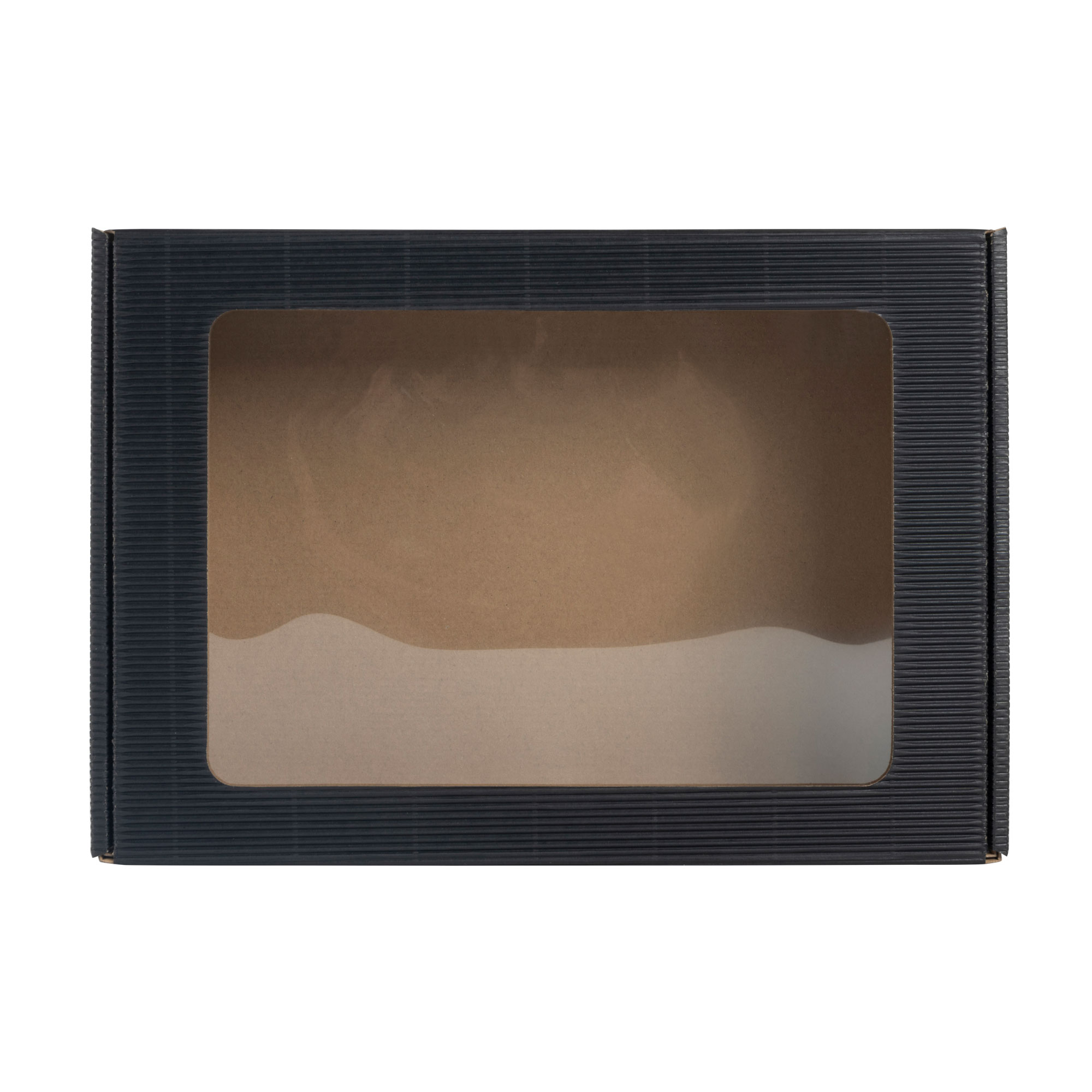 Afbeeldingen van Pak à 10 vensterdoos 30,5x21x8,5 cm open golf zwart