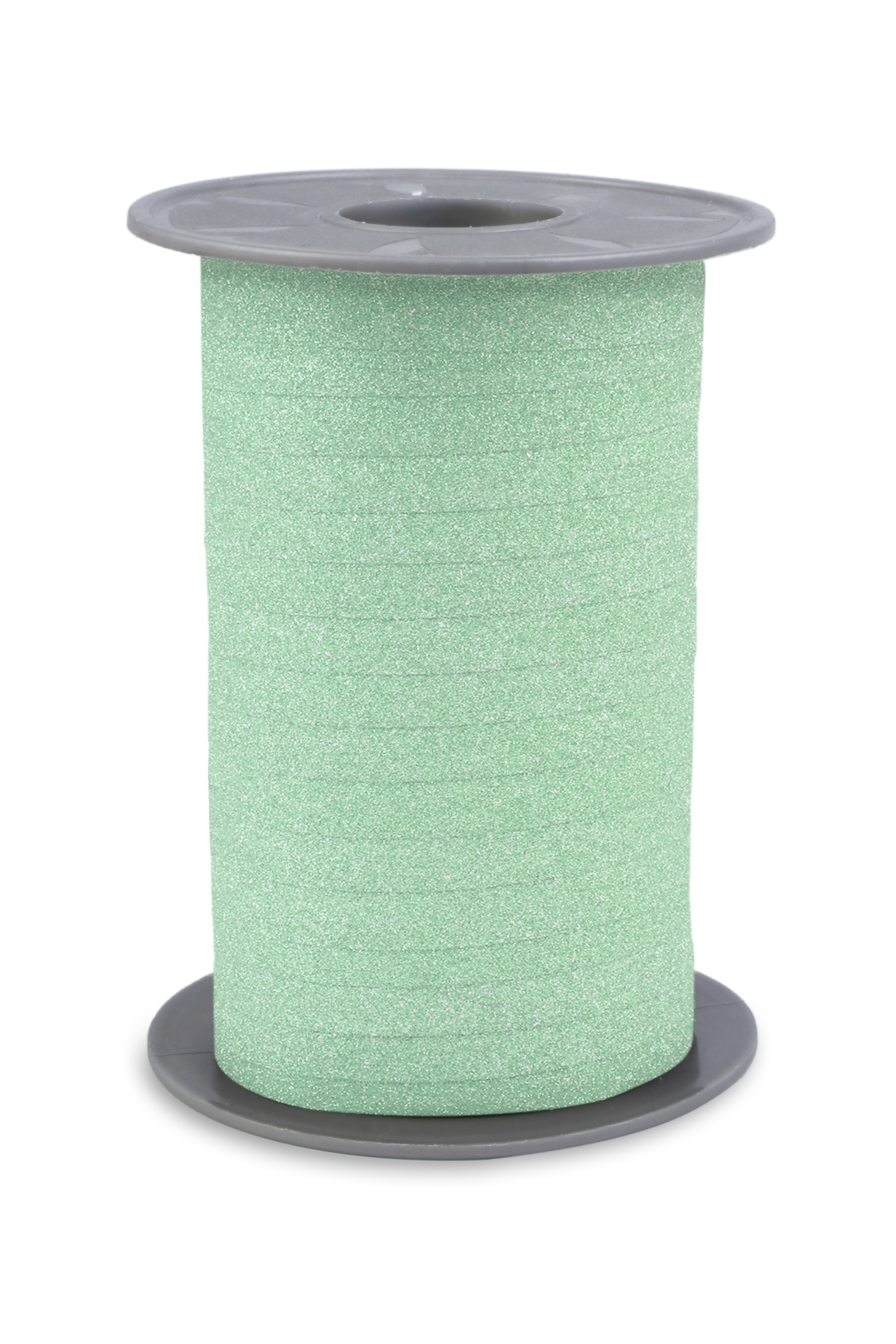Afbeeldingen van Rol krullint 10 mm 100 mtr glitter mintgroen