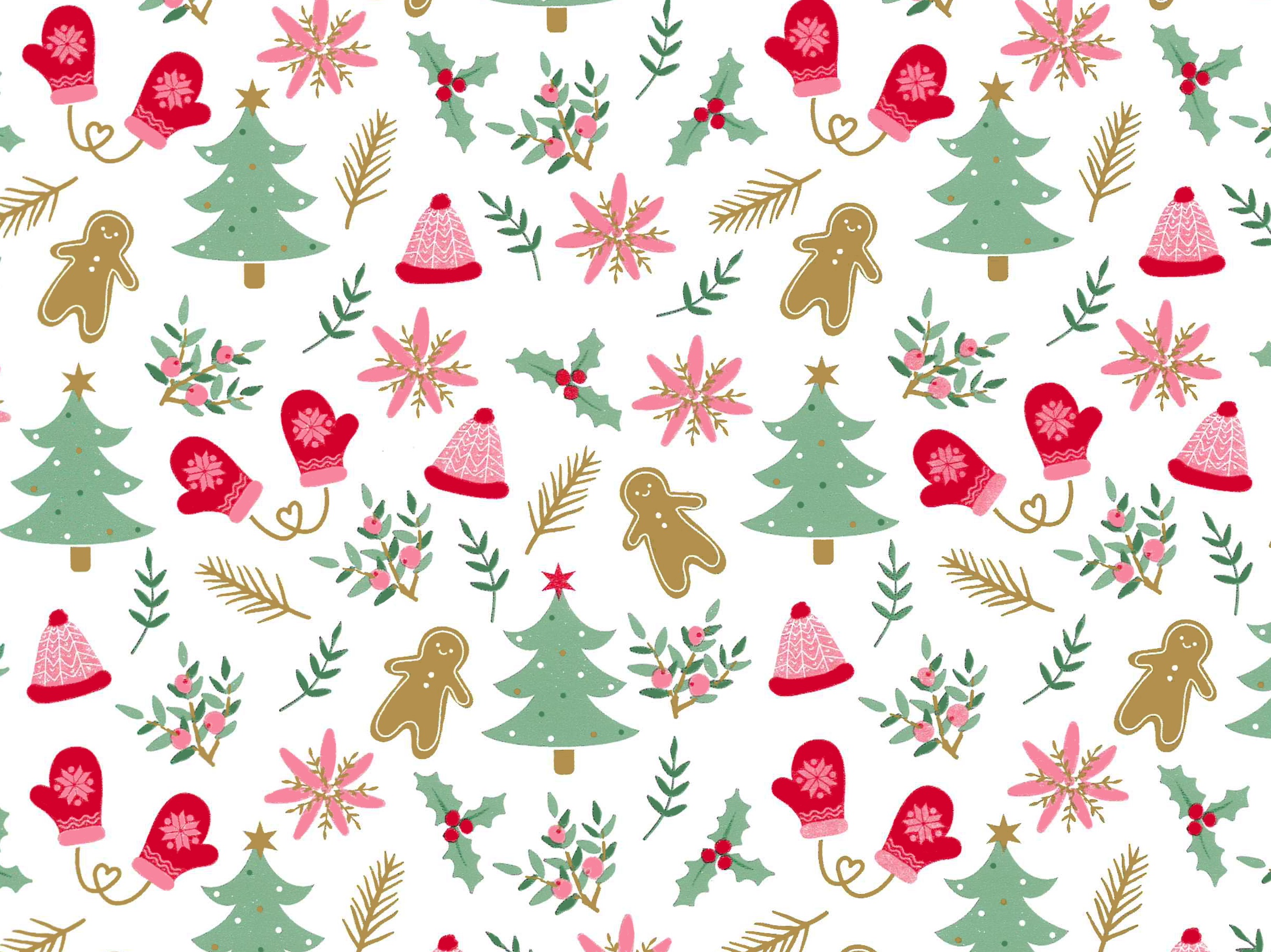 Afbeeldingen van Rol Kerstpapier 30 cm 100 mtr kerst peperkoek