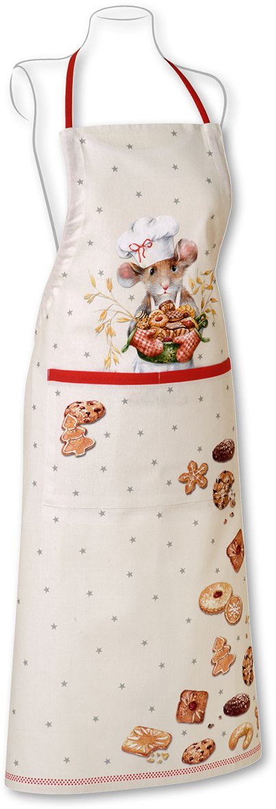 Afbeeldingen van Schort 70x100 cm muis Anna bakt (uc)
