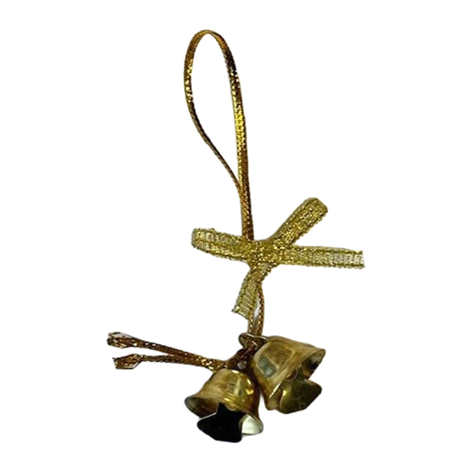 Afbeeldingen van Ds à 100 kerstklokje goud met strikje 1 cm
