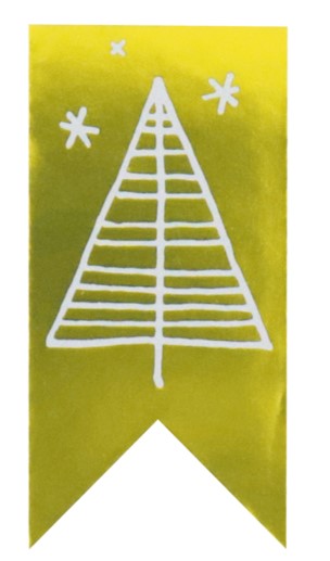 Afbeeldingen van Ds à 500 kado etiket 3x6 cm Under the stars goudfolie/wit