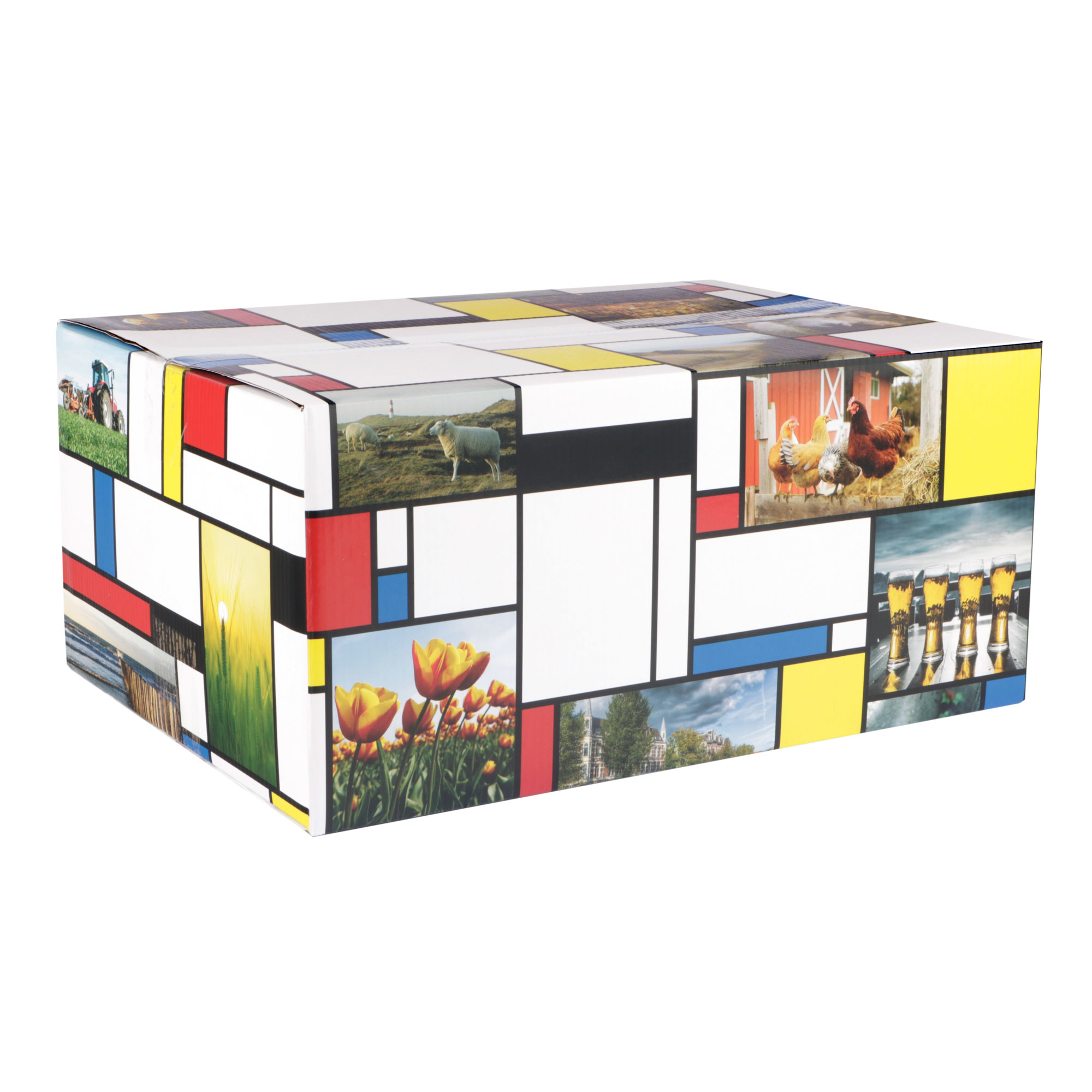 Afbeeldingen van Pakketdoos C177 Mondriaan 39x29x17,7 cm  