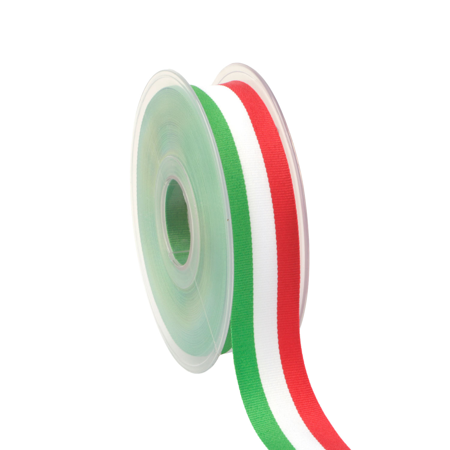 Afbeeldingen van Rol textiellint 25 mm 20 mtr Italië groen/wit/rood