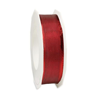 Afbeeldingen van Rol organzalint bedraad 25 mm 20 mtr rood met metallic rand